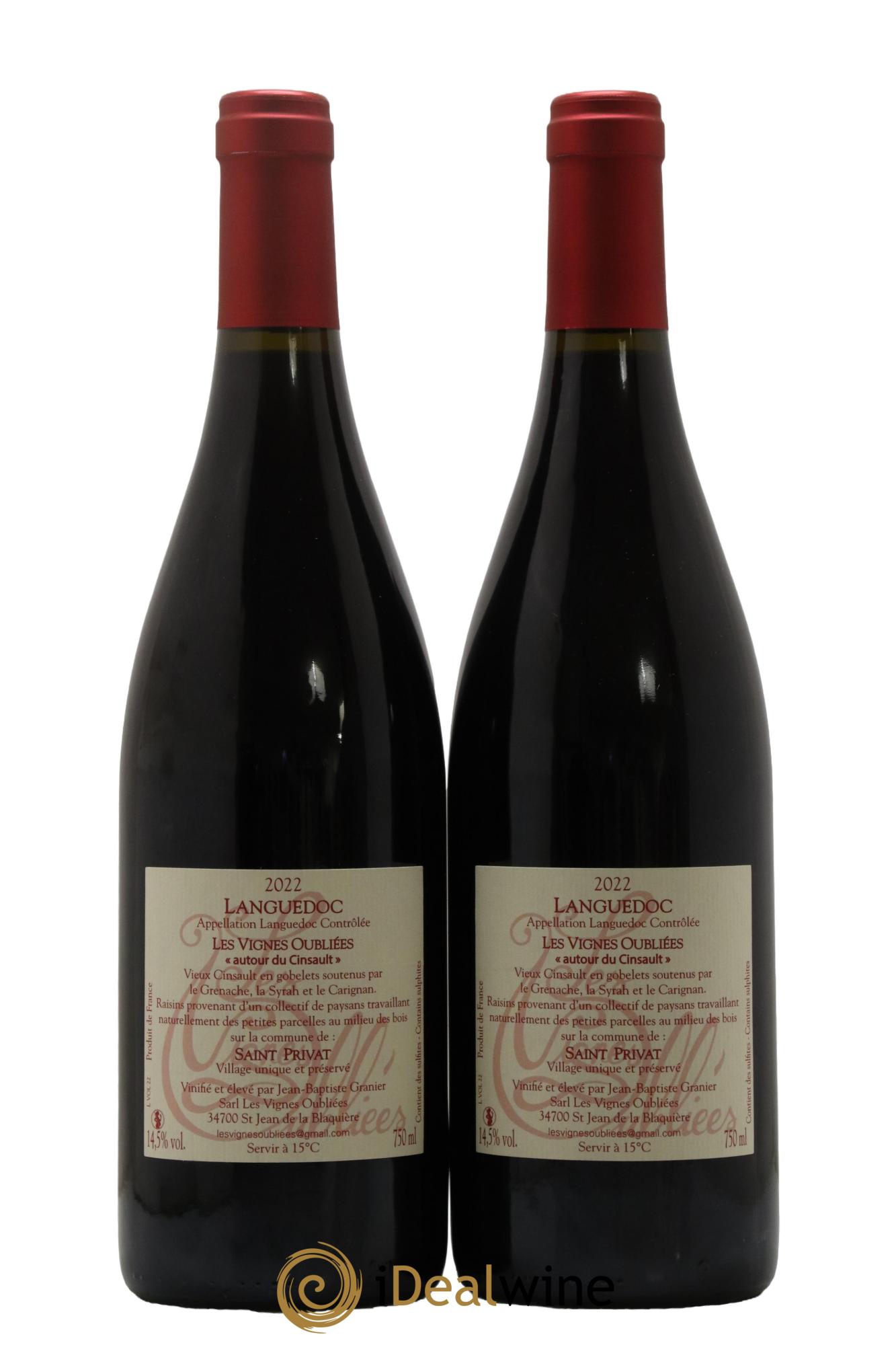 Languedoc Les Vignes oubliées Jean-Baptiste Granier 2022 - Posten von 2 Flaschen - 1