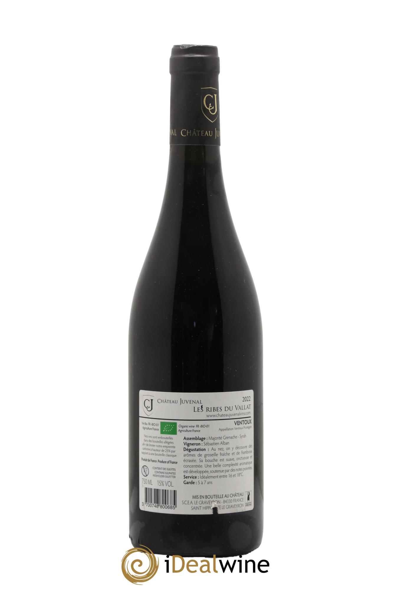 Ventoux (Côtes du Ventoux) Les Ribes du Vallat Château Juvenal 2022 - Lot de 1 bouteille - 1