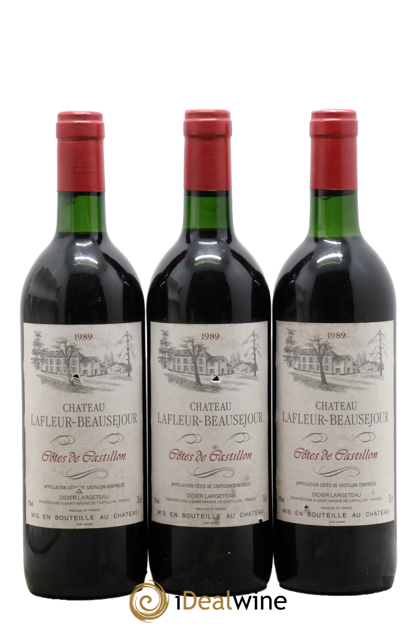 Castillon-Côtes-de-Bordeaux (Côtes-de-Castillon) Château Lafleur-Beauséjour 1989 - Lot de 3 bouteilles - 0