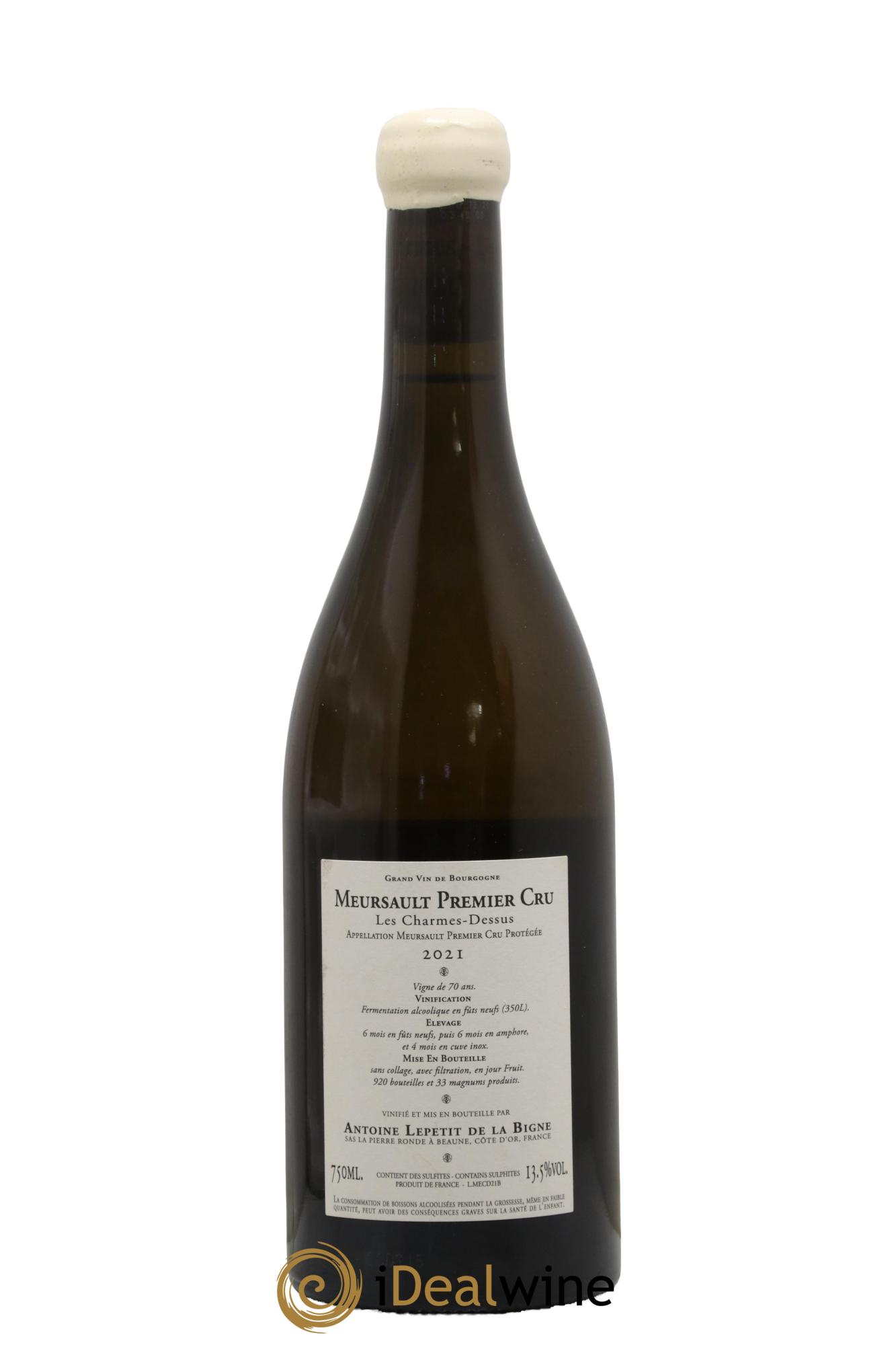 Meursault 1er Cru Charmes La Pierre Ronde Lepetit De La Bigne 2021 - Lotto di 1 bottiglia - 1
