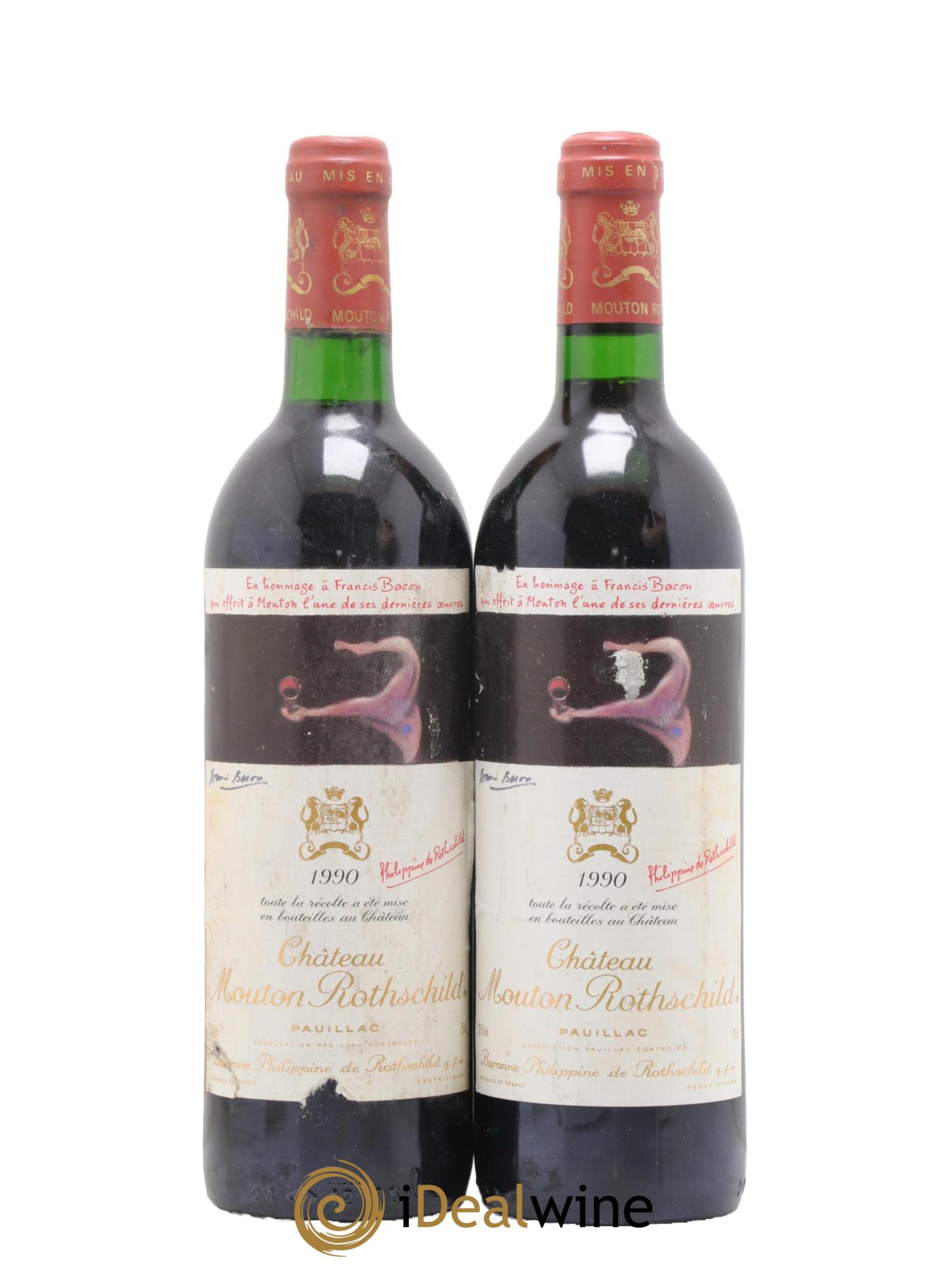 Château Mouton Rothschild 1er Grand Cru Classé 1990 - Lot de 2 bouteilles - 0