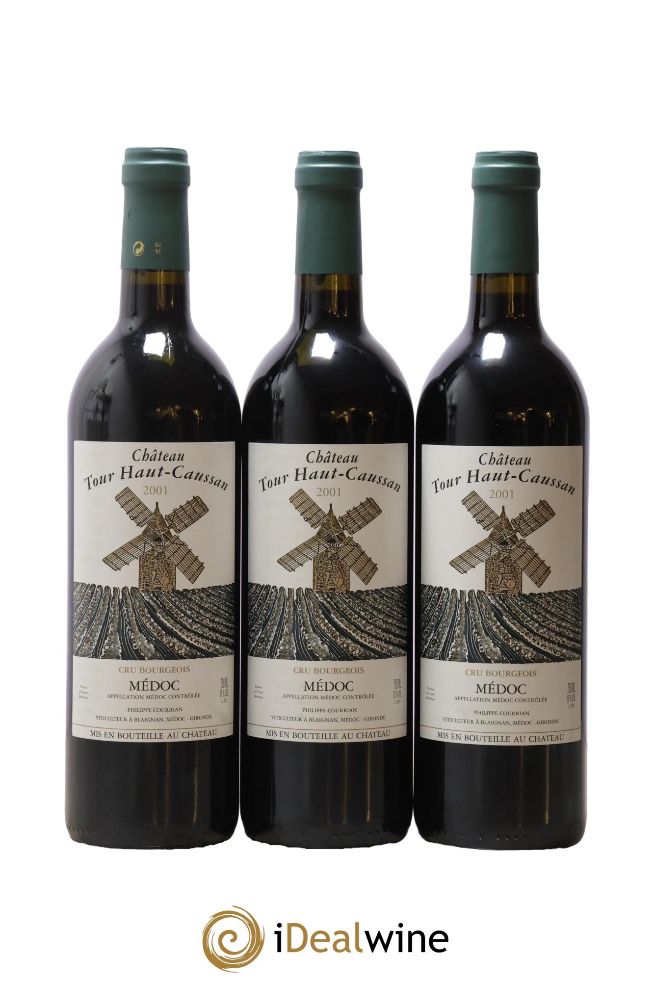 Château Tour Haut-Caussan Cru Bourgeois 2001 - Posten von 3 Flaschen - 0