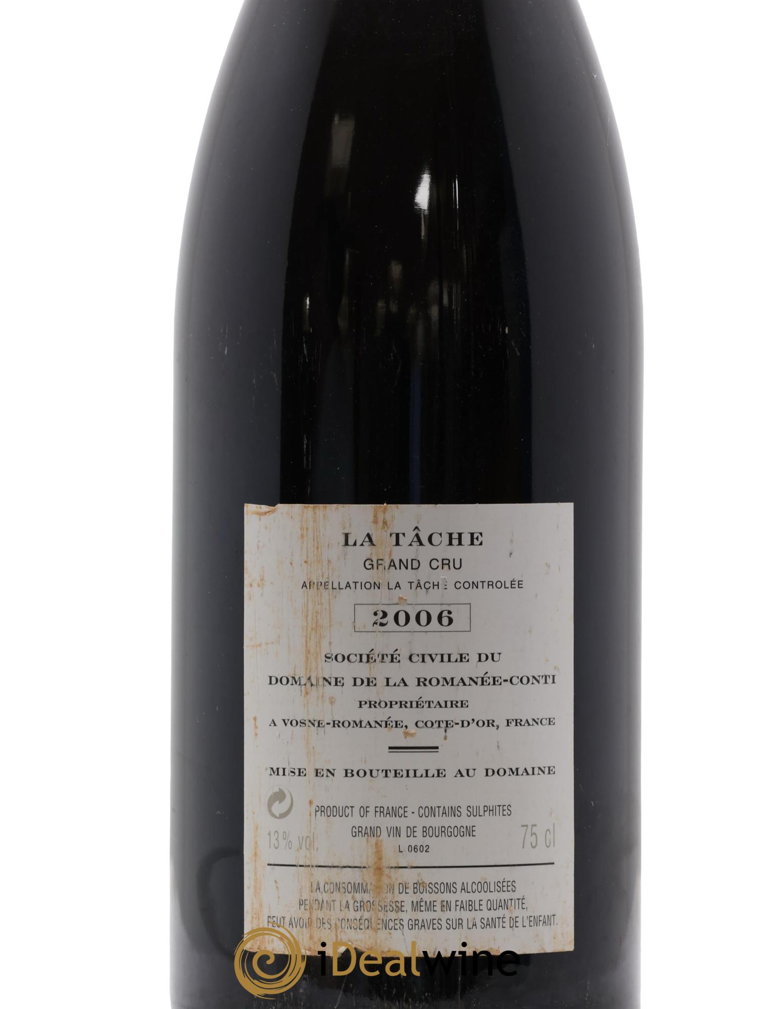 La Tâche Grand Cru Domaine de la Romanée-Conti 2006 - Lot of 1 bottle - 5