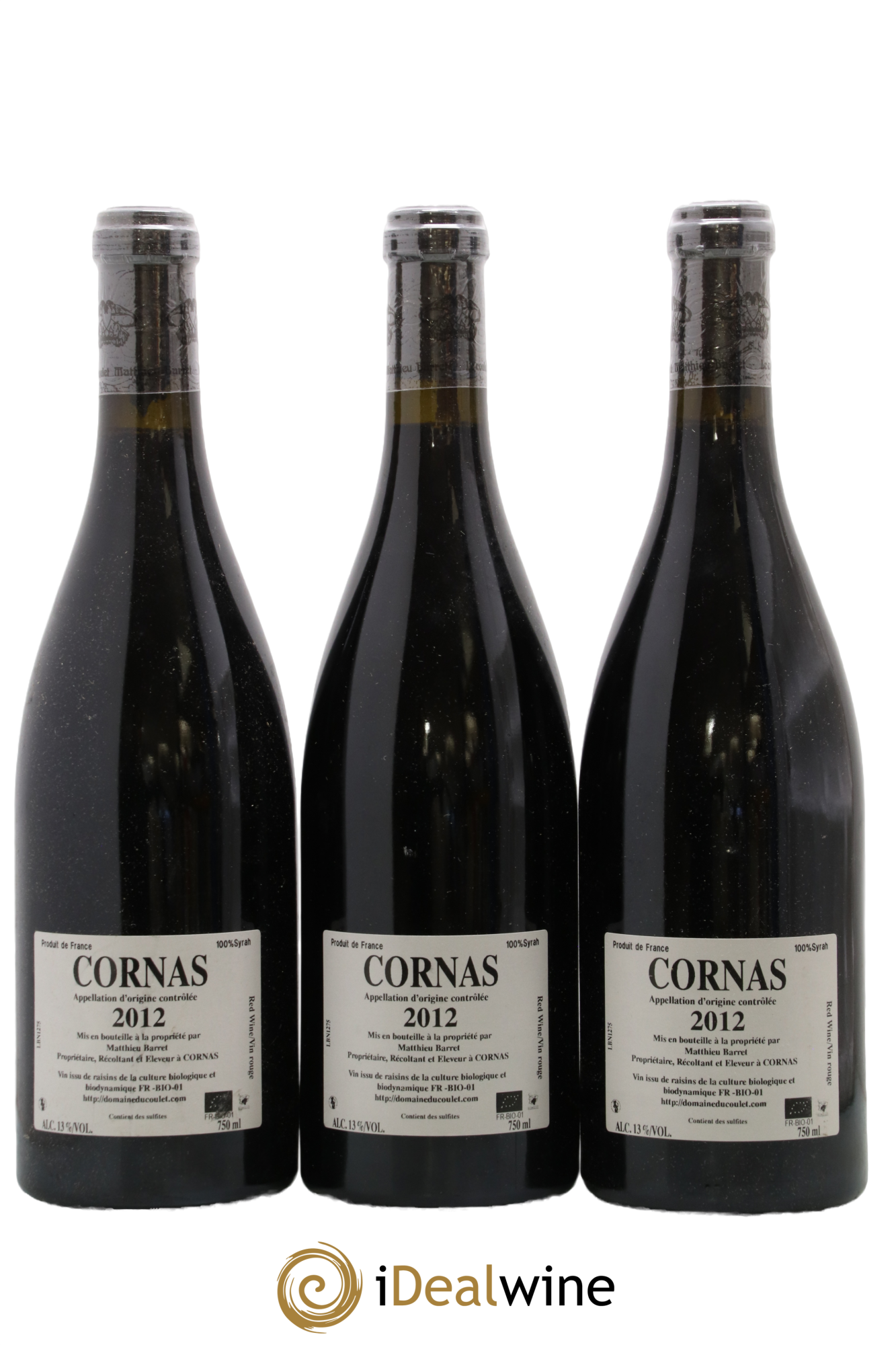 Cornas Billes Noires Coulet (Domaine du) - Matthieu Barret 2012 - Lot de 3 bouteilles - 1