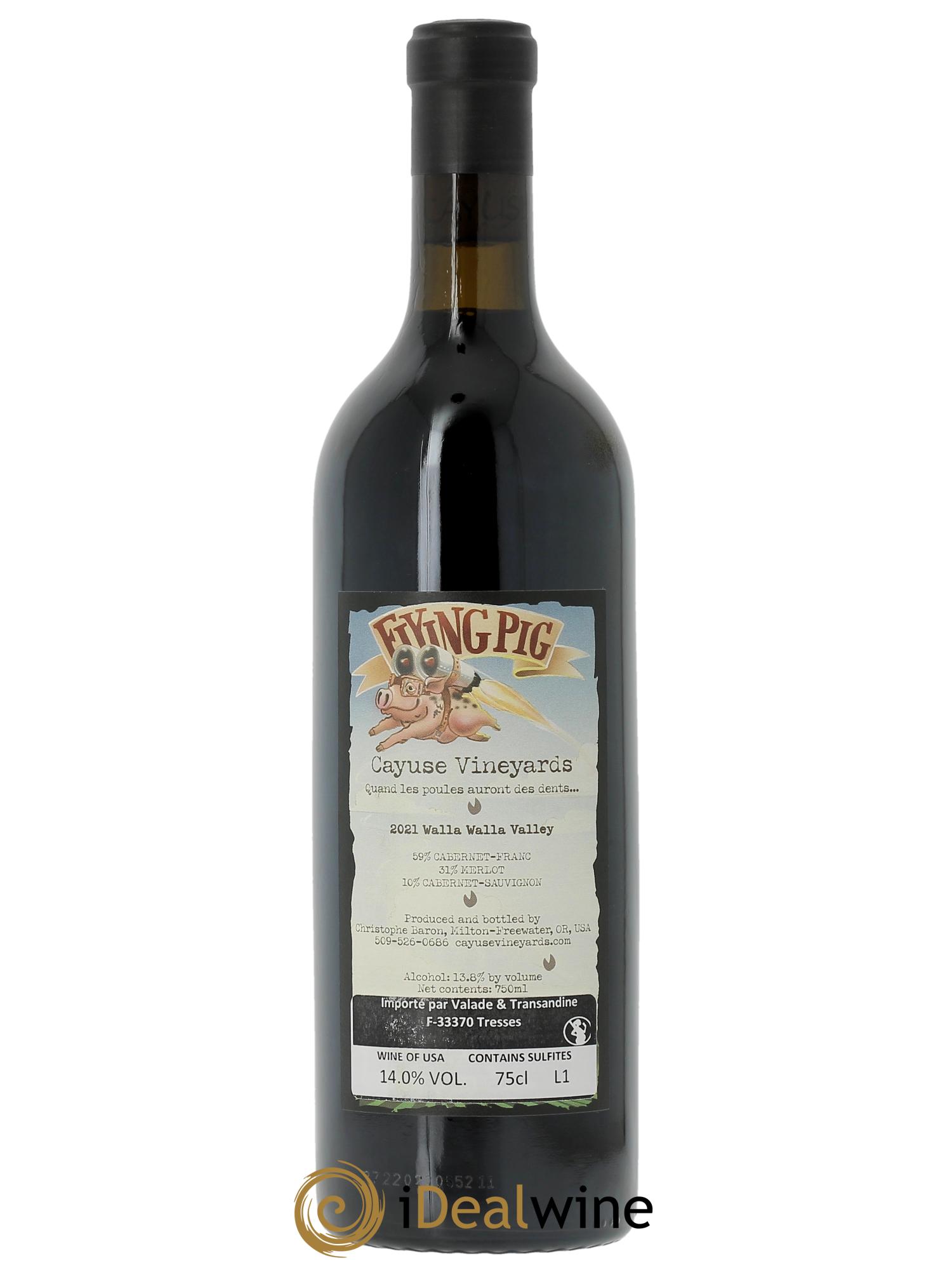 Walla Walla Valley Cayuse Flying Pig Christophe Baron 2021 - Lot de 1 bouteille - 1