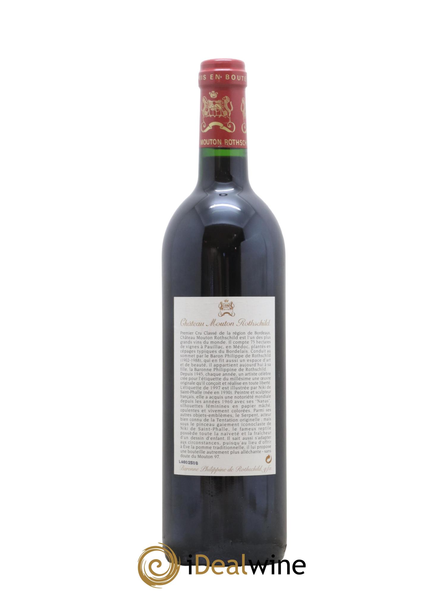 Château Mouton Rothschild 1er Grand Cru Classé 1997 - Lot de 1 bouteille - 1
