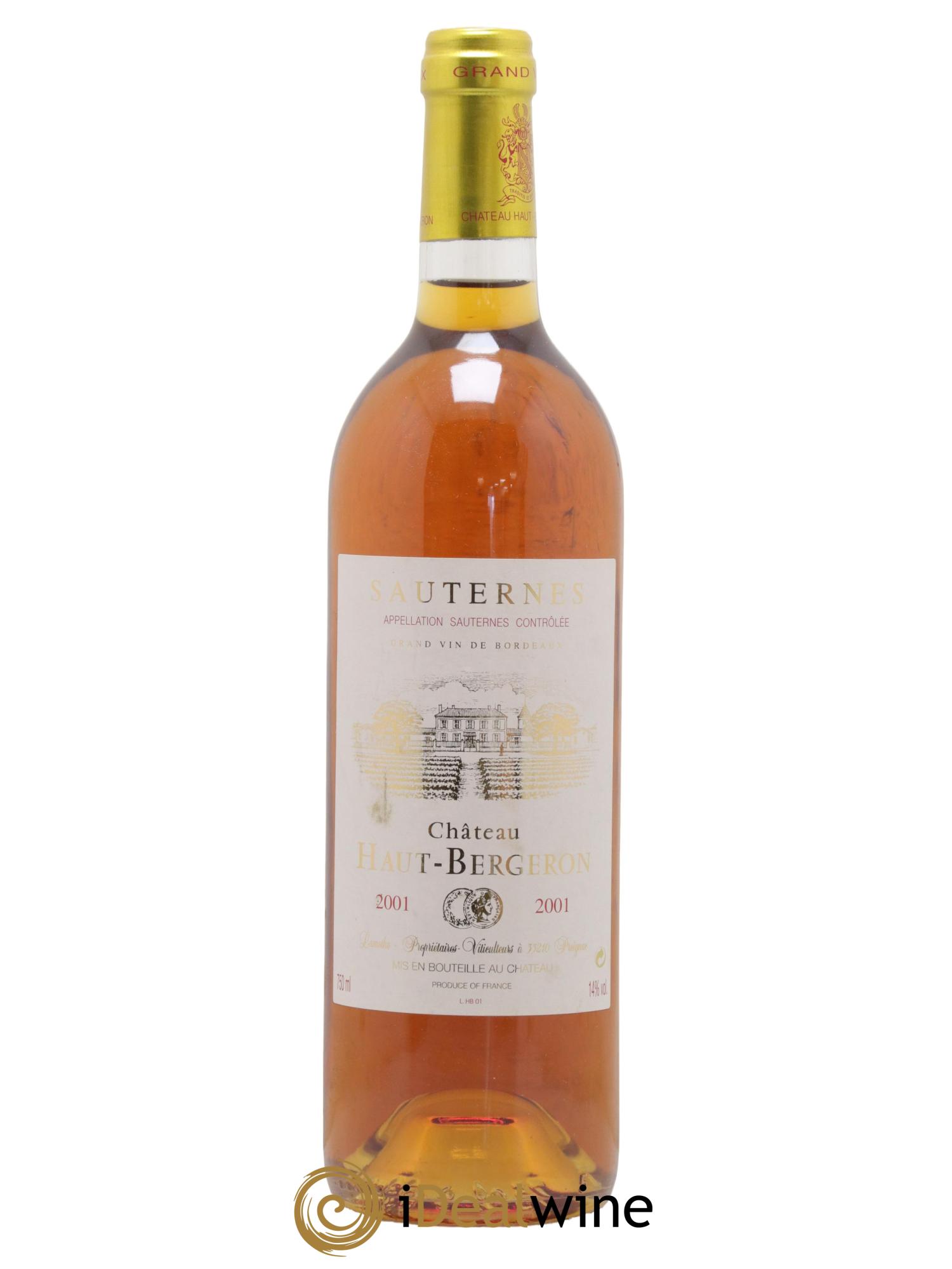 Château Haut-Bergeron 2001 - Lotto di 1 bottiglia - 0