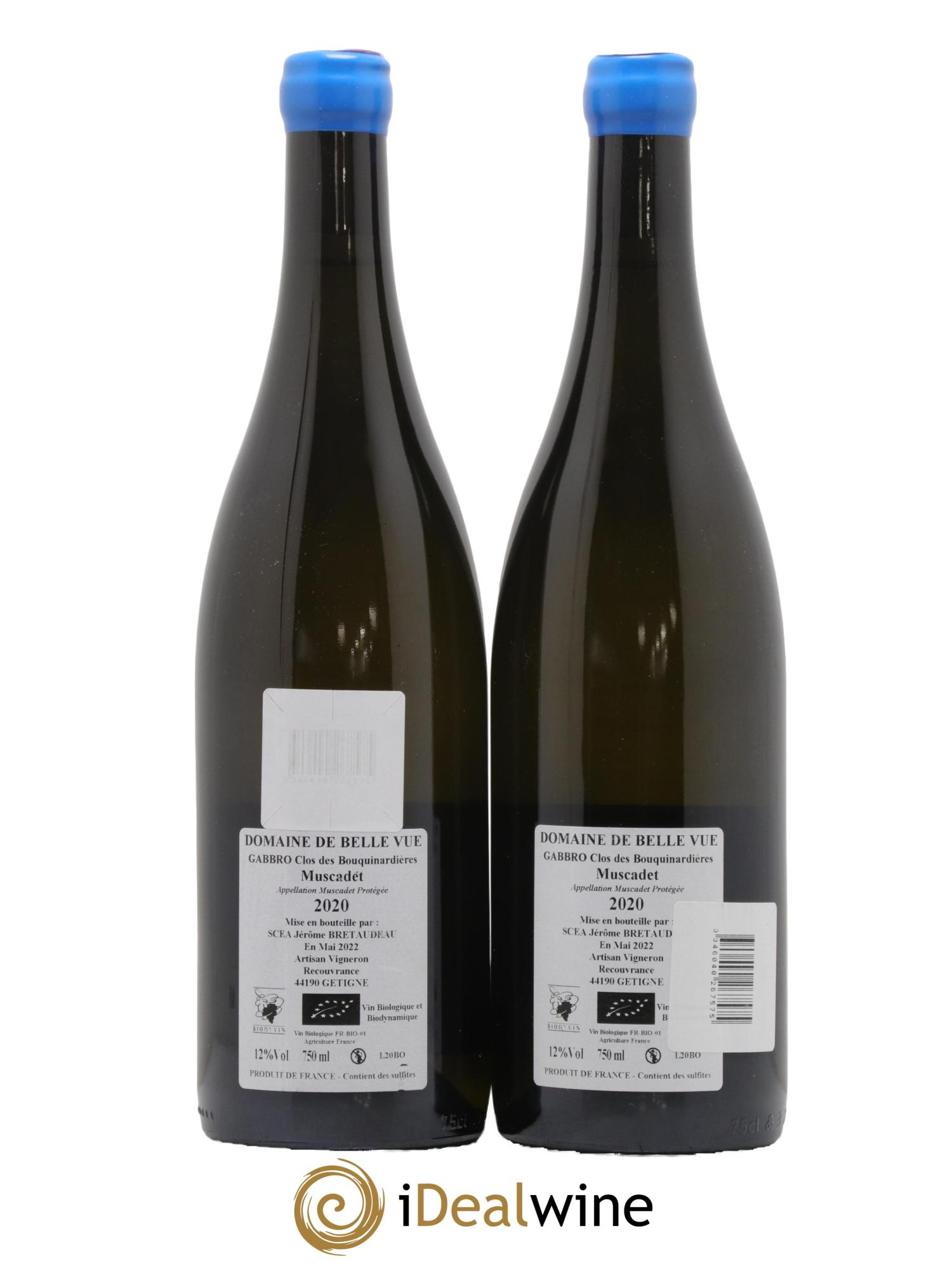 Muscadet-Sèvre-et-Maine Gabbro Jérôme Bretaudeau - Domaine de Bellevue 2020 - Lot de 2 bouteilles - 1