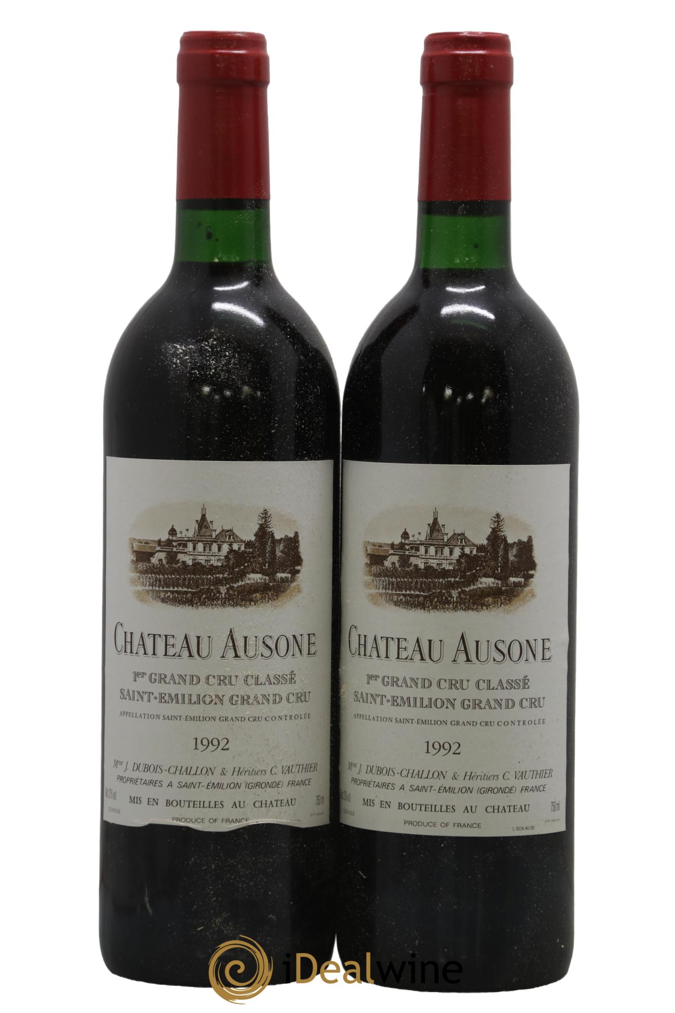 Château Ausone 1er Grand Cru Classé A 1992 - Lot de 2 bouteilles - 0
