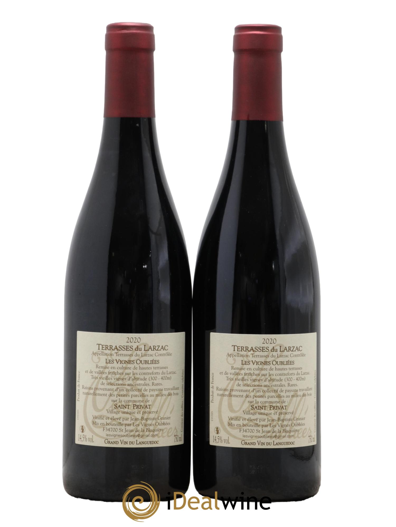 Terrasses du Larzac Les Vignes Oubliées Jean-Baptiste Granier 2020 - Lot de 2 bouteilles - 1