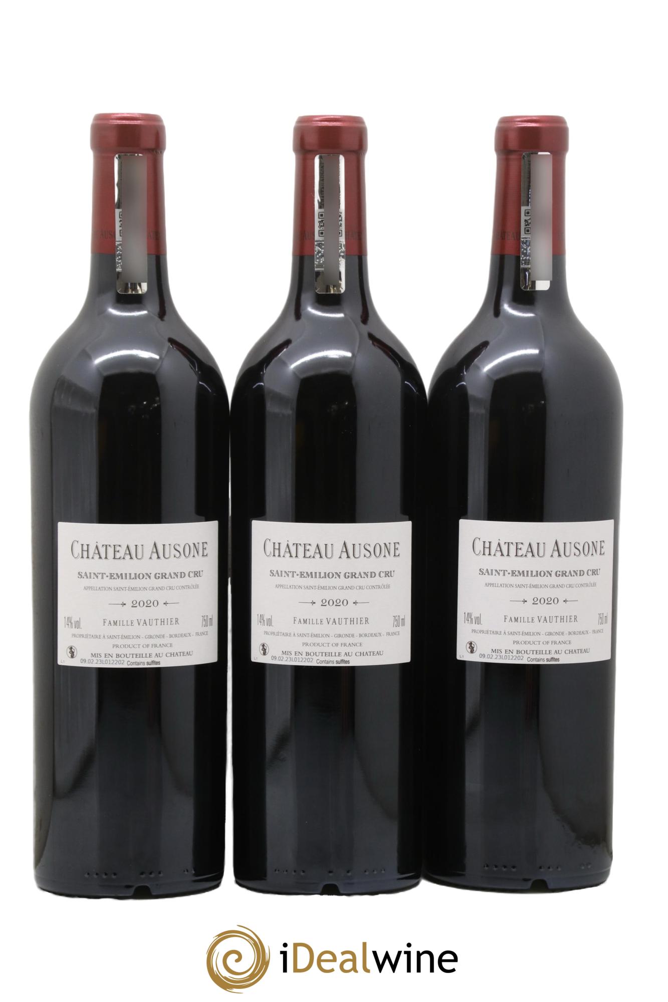 Château Ausone 1er Grand Cru Classé A 2020 - Lot de 3 bouteilles - 1