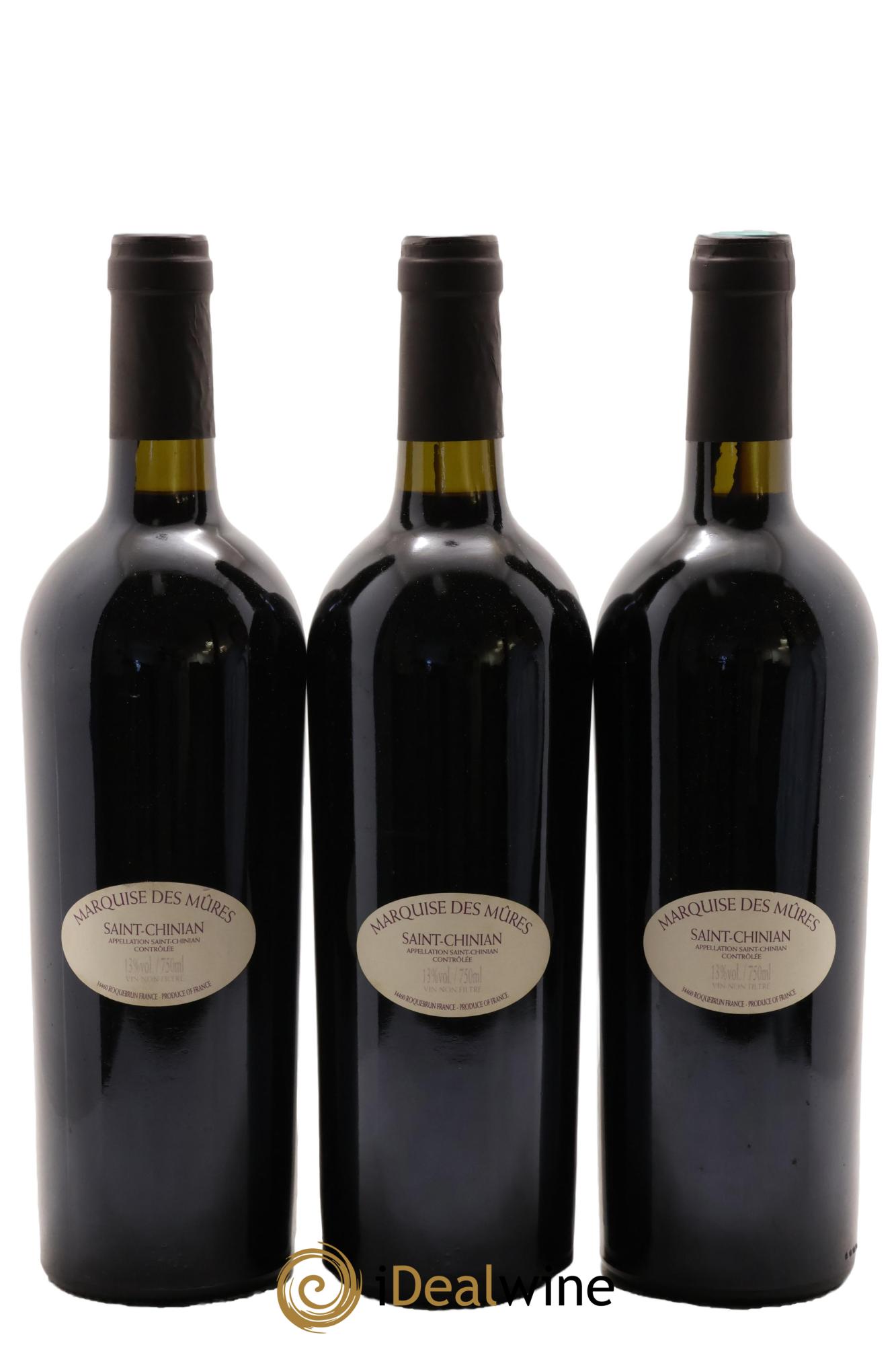 Saint-Chinian Réserve Des Marquises Domaine Marquises Des Mûres 2001 - Lot de 3 bouteilles - 1