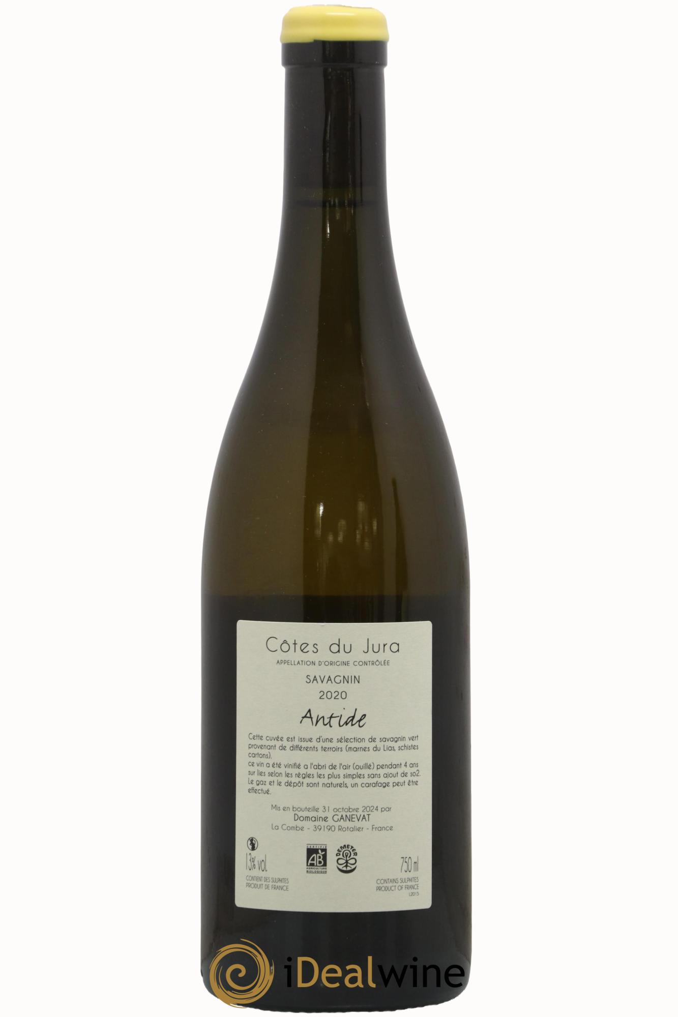 Côtes du Jura Savagnin Antide Jean-François Ganevat (Domaine) 2020 - Lot de 1 bouteille - 1