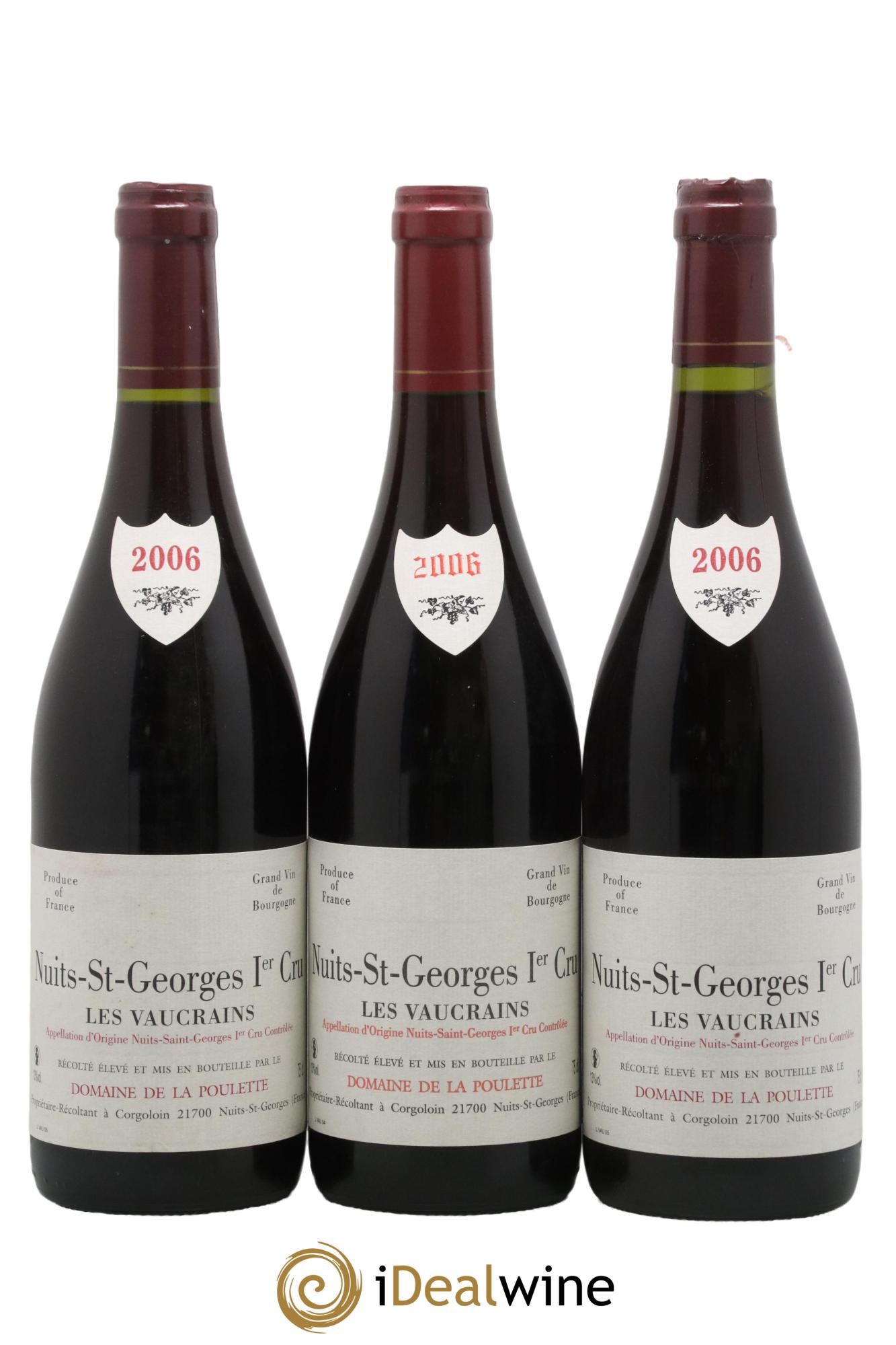 Nuits-Saint-Georges 1er Cru Les Vaucrains Domaine de la Poulette 2006 - Lot de 3 bouteilles - 0