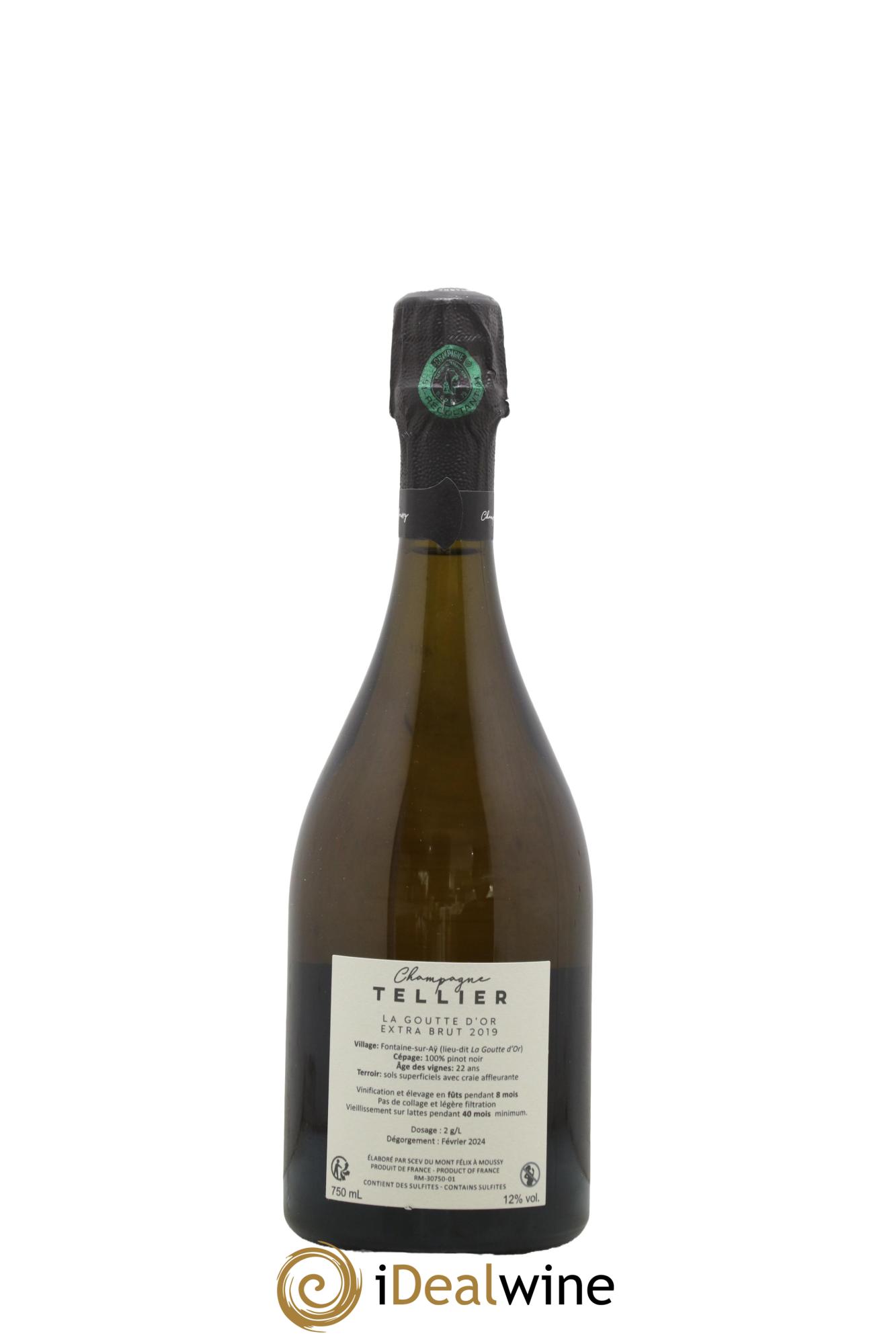 La Goutte d'Or Extra-Brut Tellier Pinot Noir Fontaine Sur-Ay 2019 - Lotto di 1 bottiglia - 1
