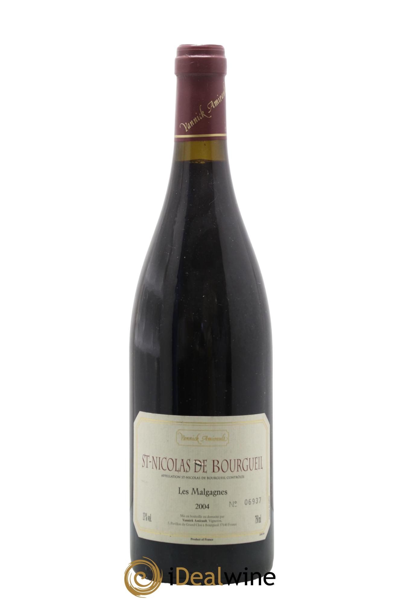 Saint-Nicolas de Bourgueil Les Malgagnes Yannick Amirault (Domaine) 2004 - Lot de 1 bouteille - 0