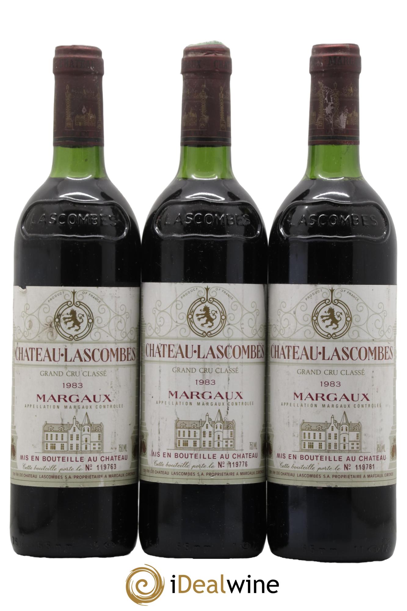 Château Lascombes 2ème Grand Cru Classé 1983 - Lot de 3 bouteilles - 0