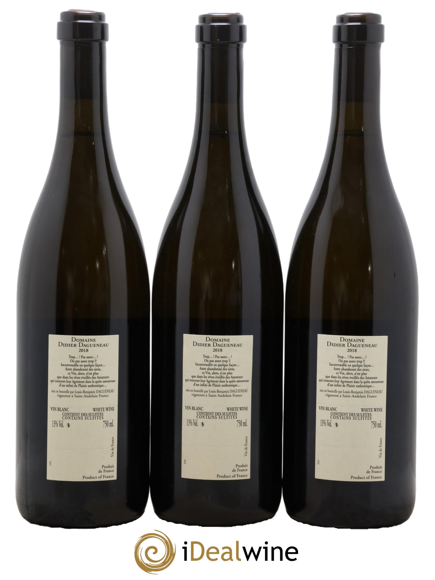 Vin de France Blanc Etc Dagueneau (Domaine Didier - Louis-Benjamin) 2018 - Lot de 3 bouteilles - 1