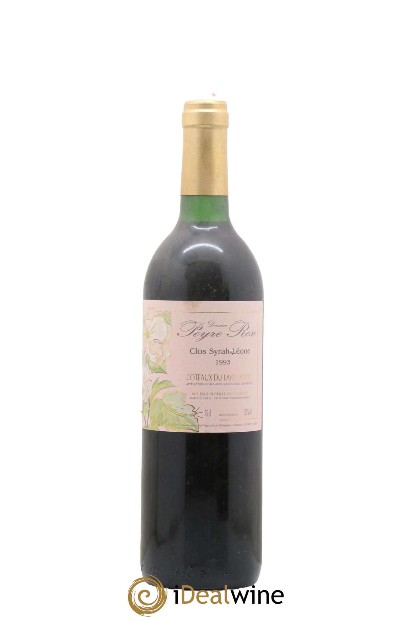 Coteaux du Languedoc Domaine Peyre Rose Belle Léone (anciennement Syrah Léone) Marlène Soria 1993 - Lot de 1 bouteille - 0