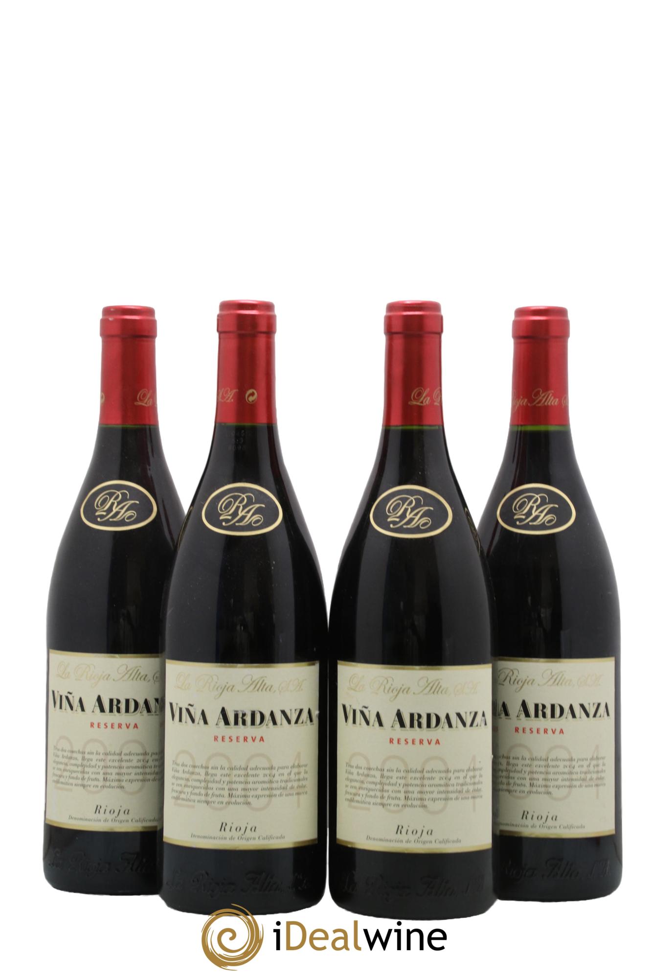 Rioja DOCa Vina Ardanza Reserva La Rioja Alta 2004 - Lotto di 4 bottiglie - 0