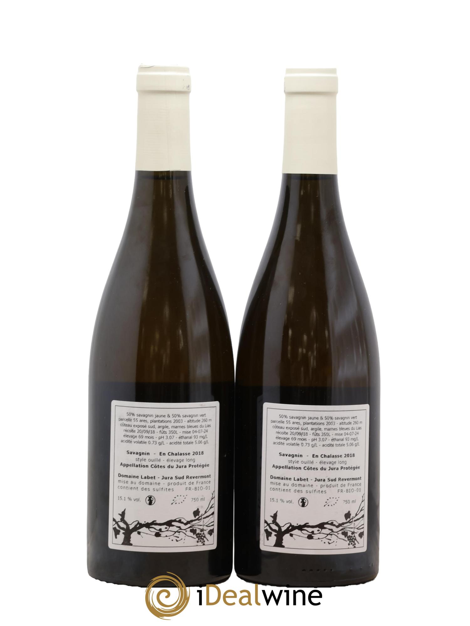 Côtes du Jura Savagnin en Chalasse Elevage Long Romain - Julien - Charline Labet 2018 - Lot de 2 bouteilles - 1