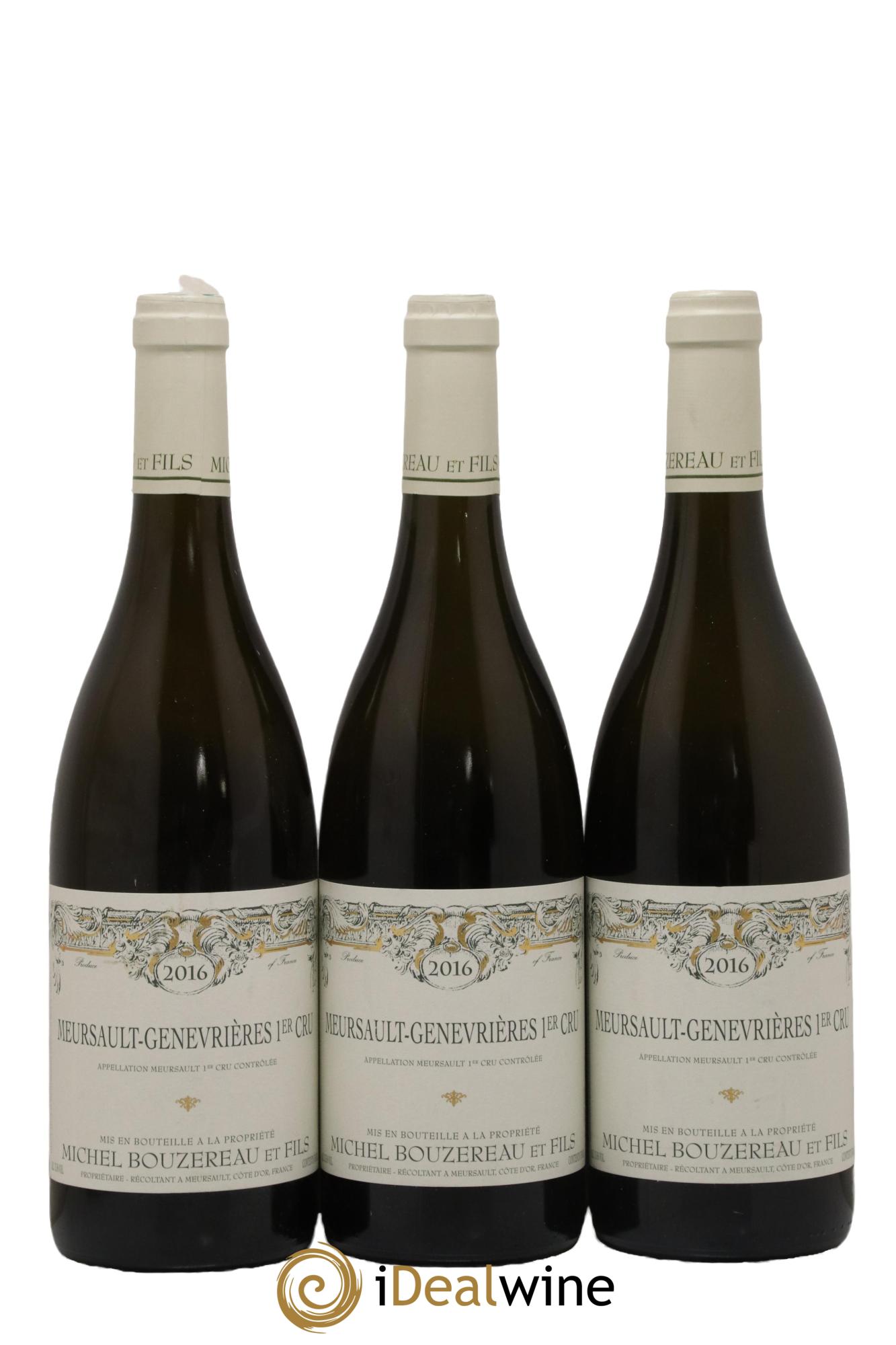 Meursault 1er Cru Les Genevrières Michel Bouzereau et Fils (Domaine) 2016 - Lot of 3 bottles - 0