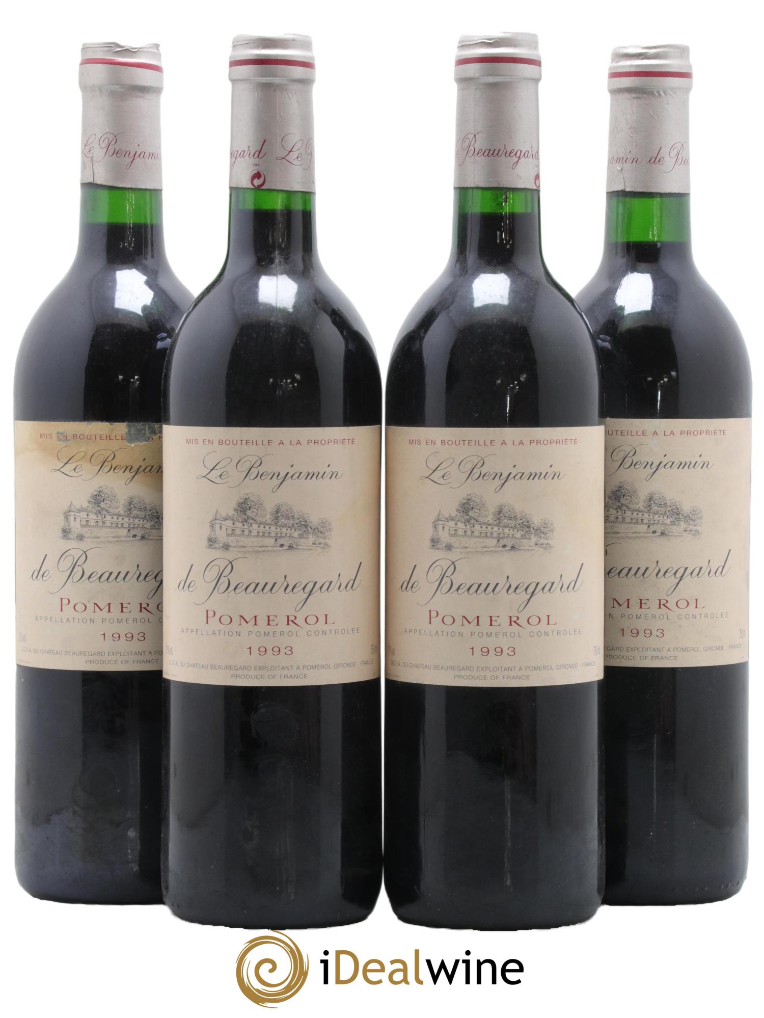 Pomerol Benjamin De Beauregard Chateau de Beauregard 1993 - Lot de 4 bouteilles - 0