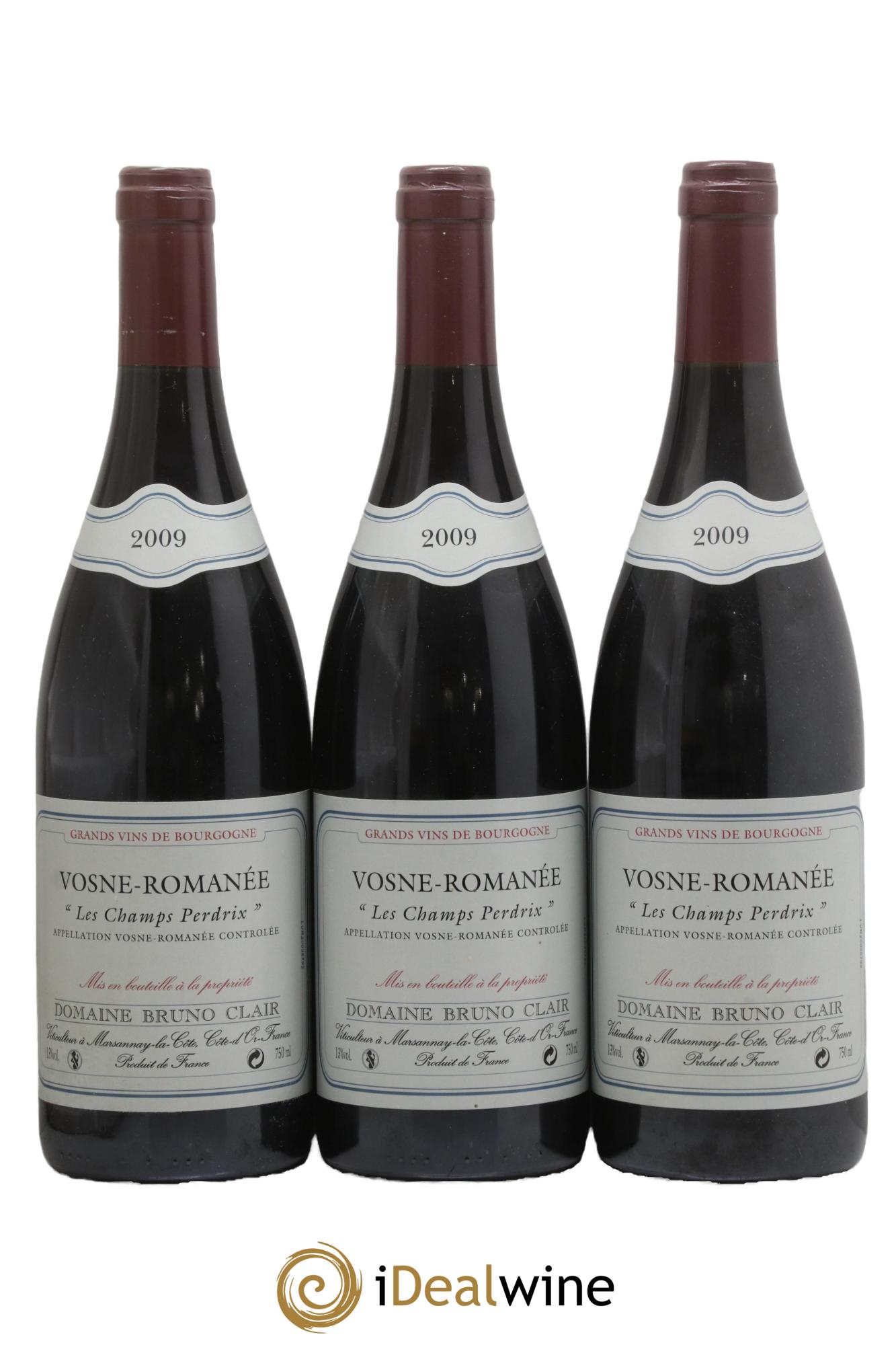 Vosne-Romanée Les Champs Perdrix Bruno Clair (Domaine) 2009 - Lot de 3 bouteilles - 0