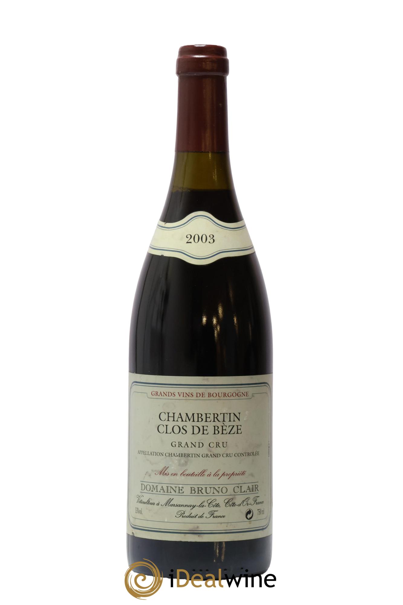 Chambertin Clos de Bèze Grand Cru Bruno Clair (Domaine) 2003 - Lot of 1 bottle - 0