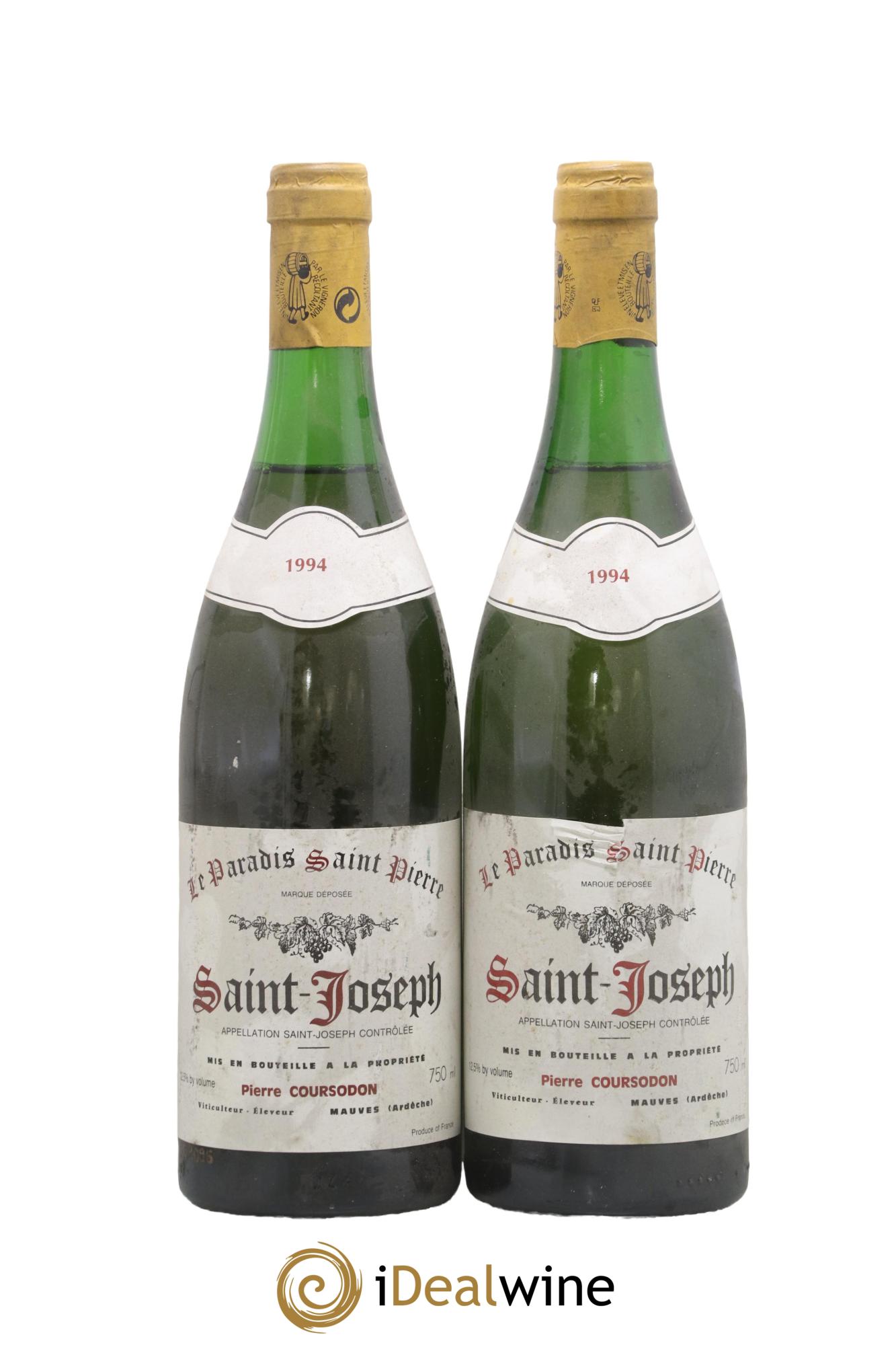 Saint-Joseph Le Paradis Saint-Pierre Pierre et Jérôme Coursodon 1994 - Lotto di 2 bottiglie - 0