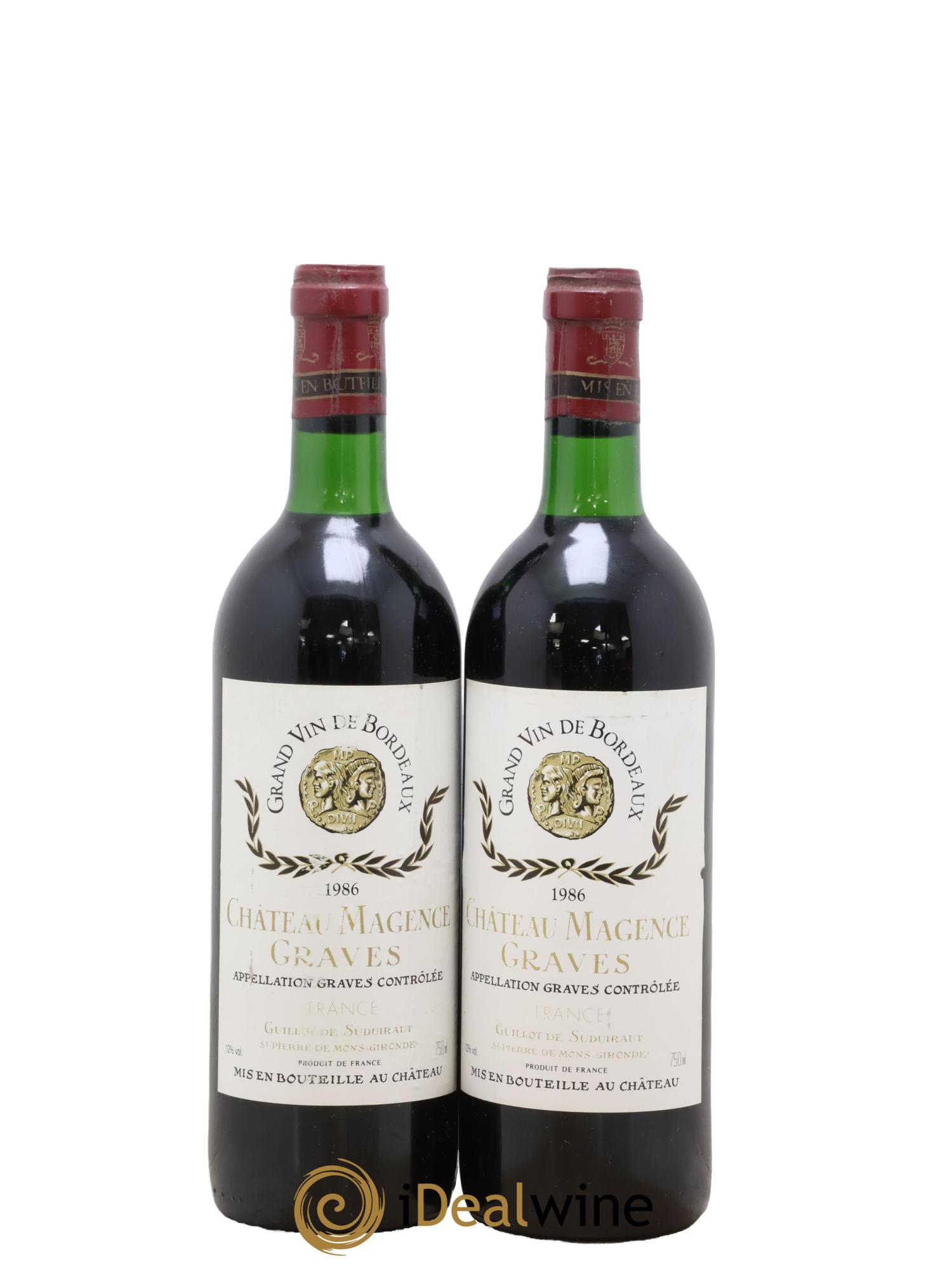 Château Magence 1986 - Lot de 2 bouteilles - 0