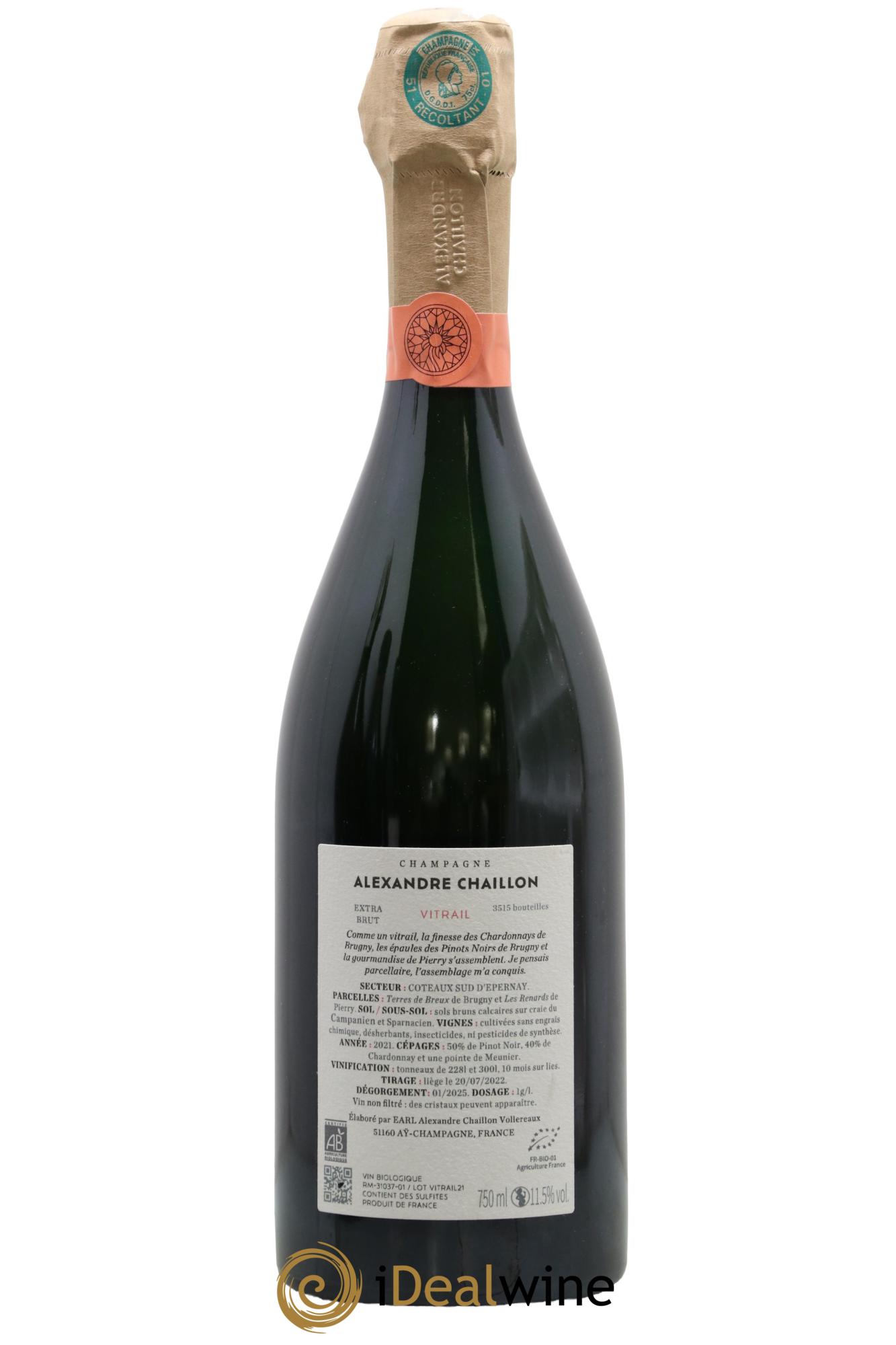 Extra Brut Vitrail Alexandre Chaillon 2021 - Lot de 1 bouteille - 1