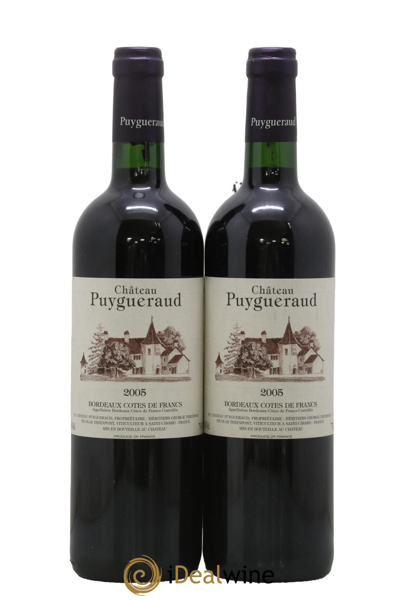 Château Puygueraud 2005 - Posten von 2 Flaschen - 0