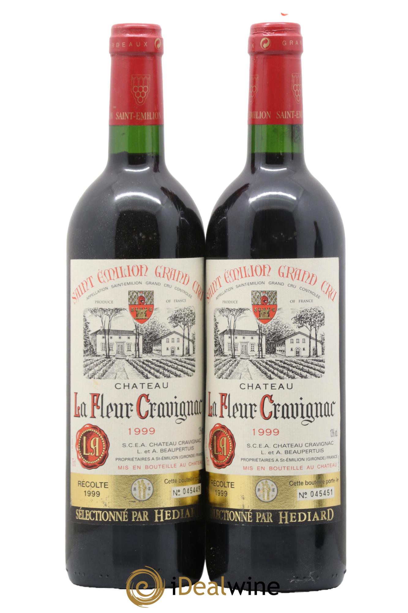 Saint-Émilion Grand Cru Château La Fleur Cravignac 1999 - Lotto di 2 bottiglie - 0