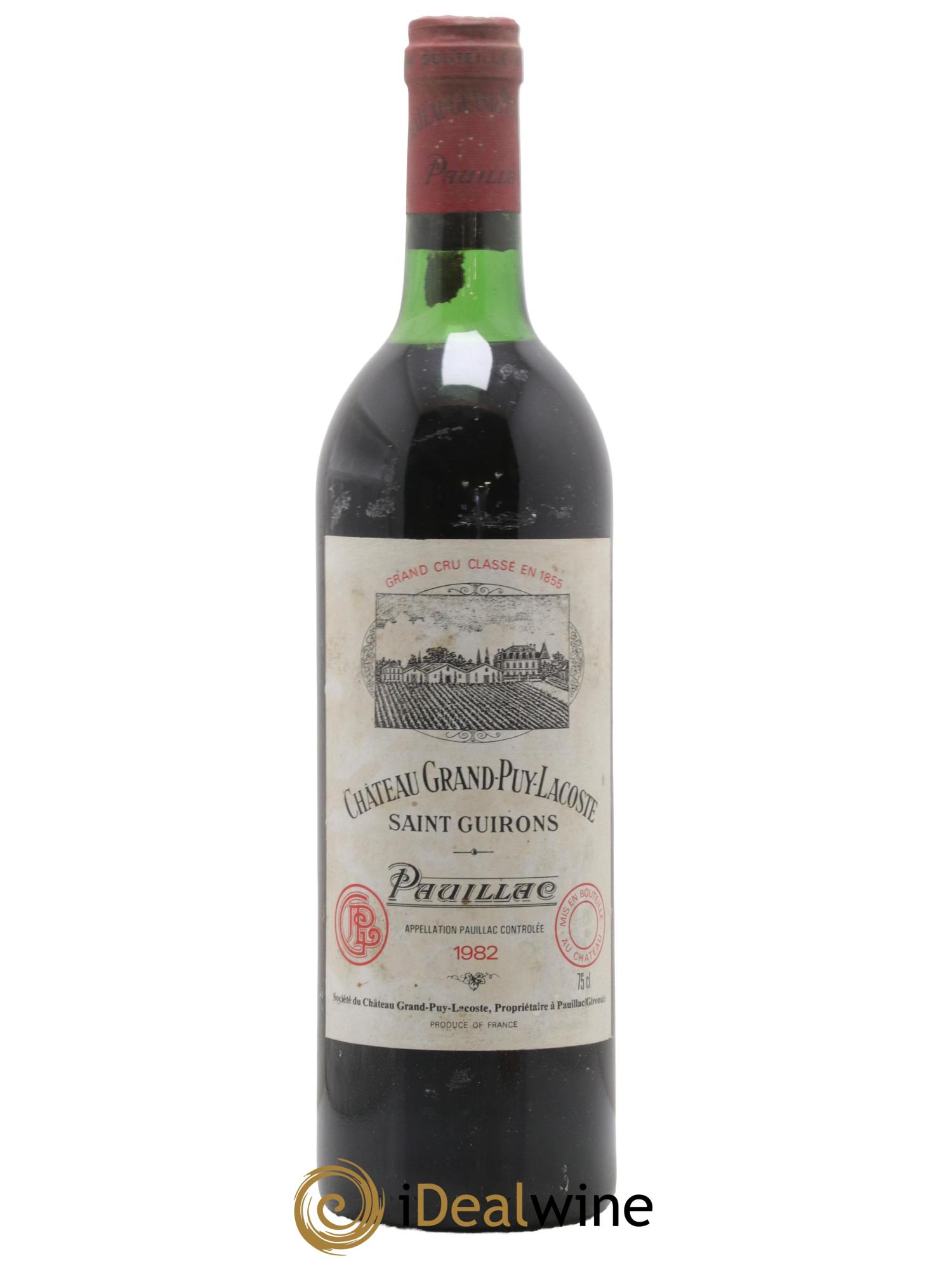 Château Grand Puy Lacoste 5ème Grand Cru Classé 1982 - Lot de 1 bouteille - 0