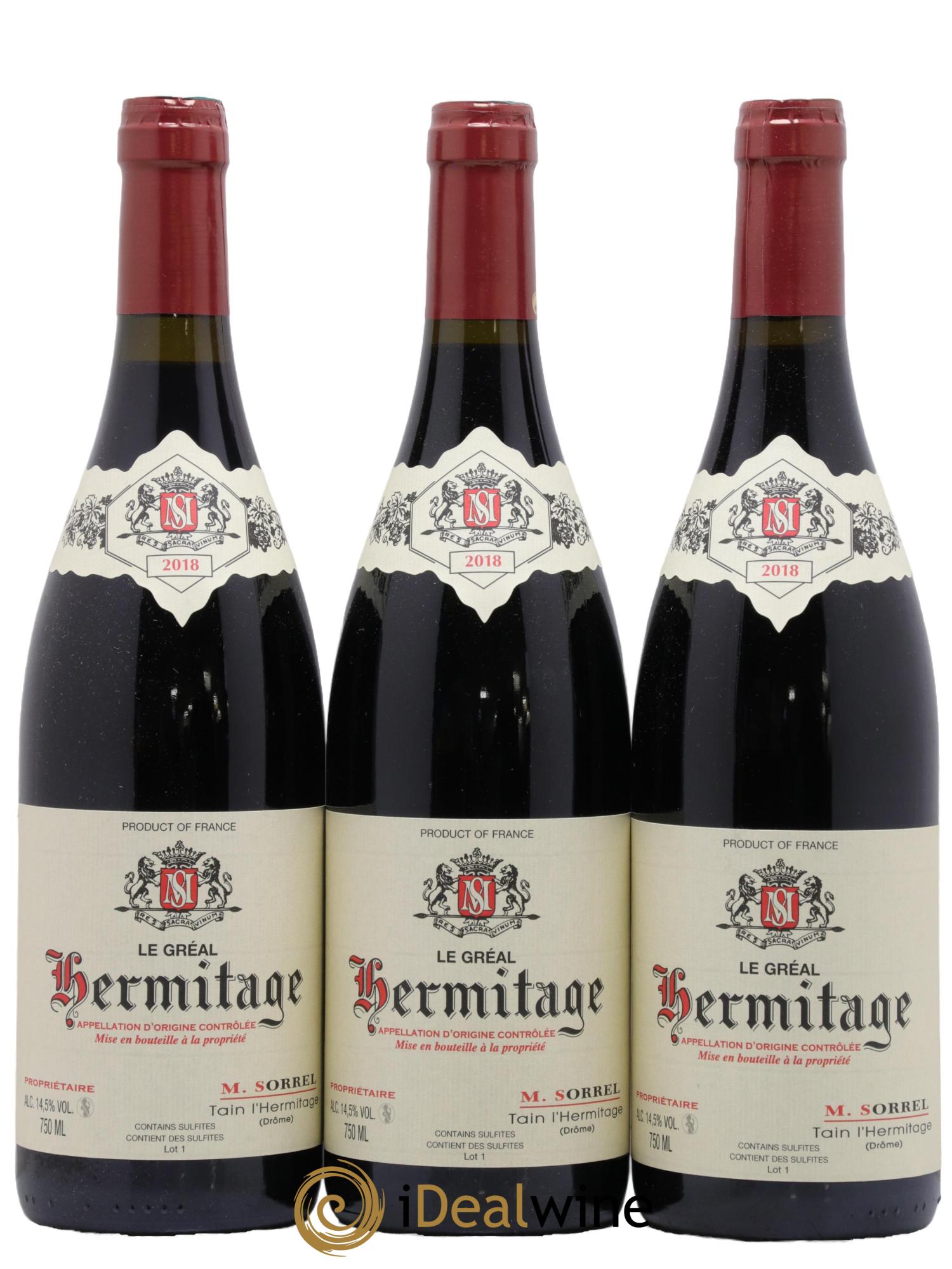 Hermitage Le Gréal Marc Sorrel 2018 - Lot de 3 bouteilles - 0