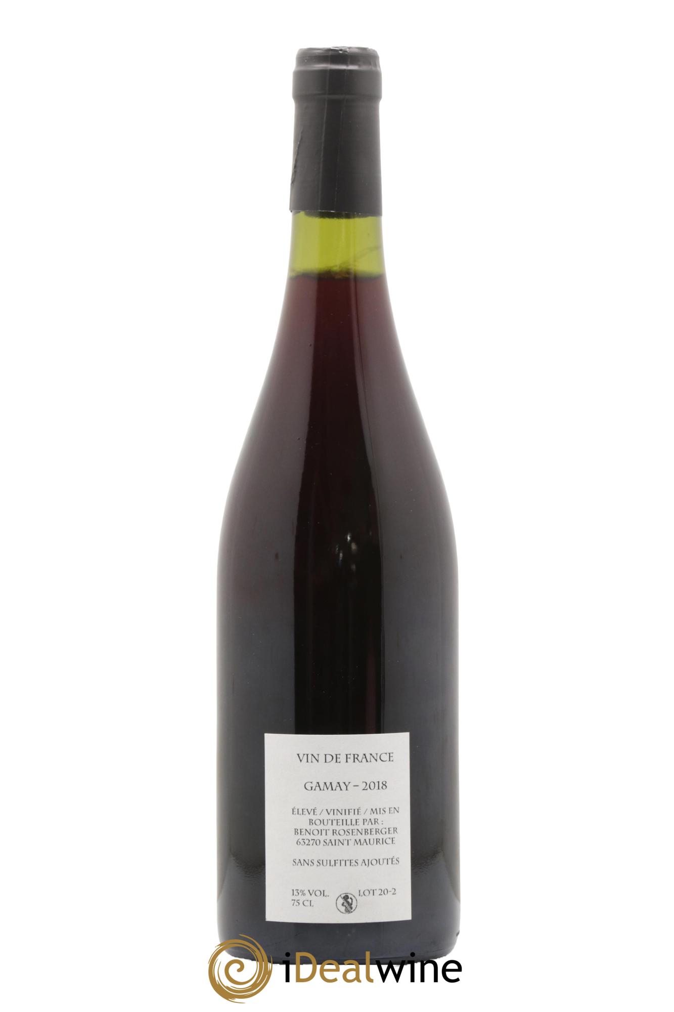 Vin de France Verre de Terre Loup des Vignes Benoit Rosenberger 2018 - Lotto di 1 bottiglia - 1