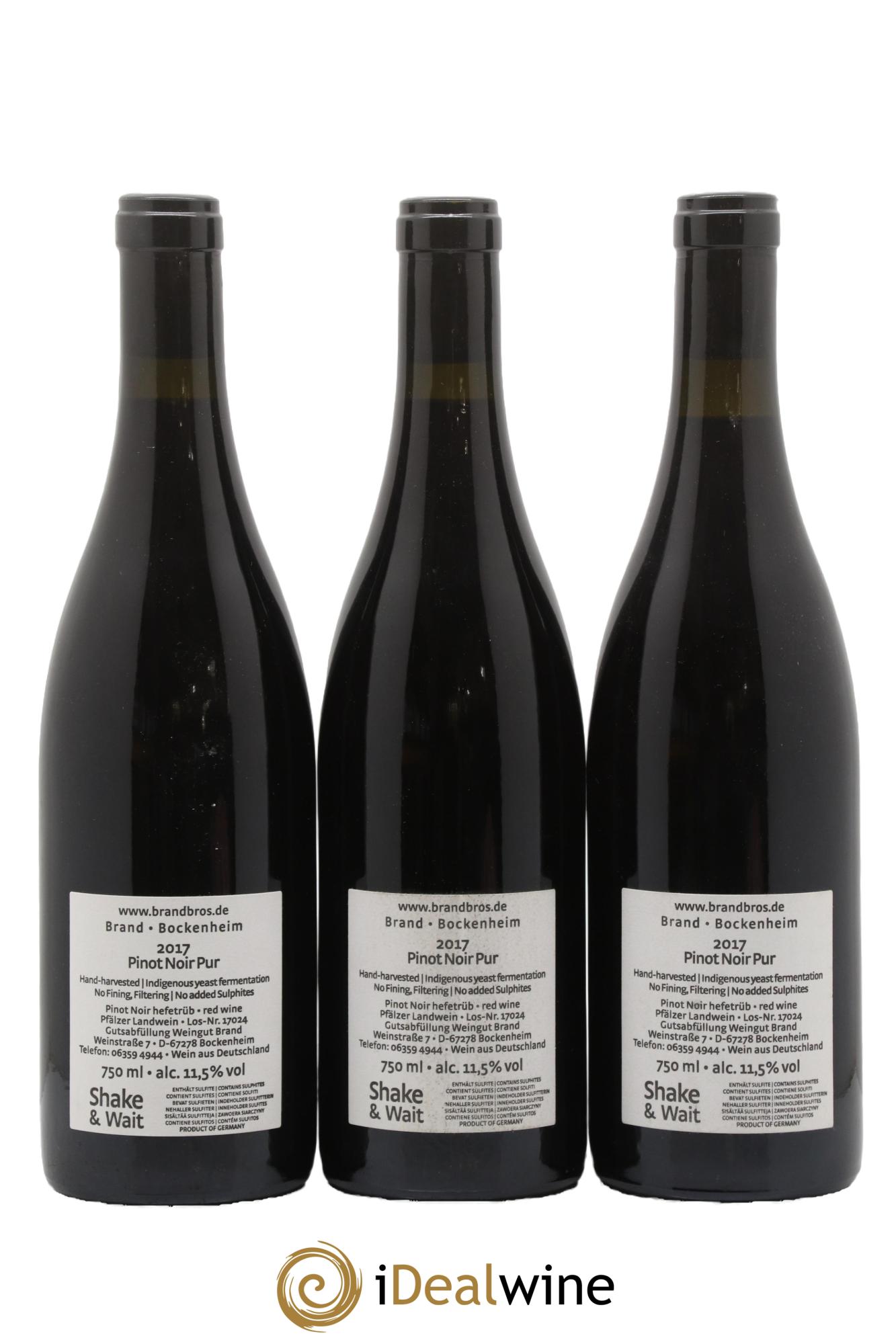 Allemagne Pinot Noir Weingut Brand 2017 - Lot of 3 bottles - 1