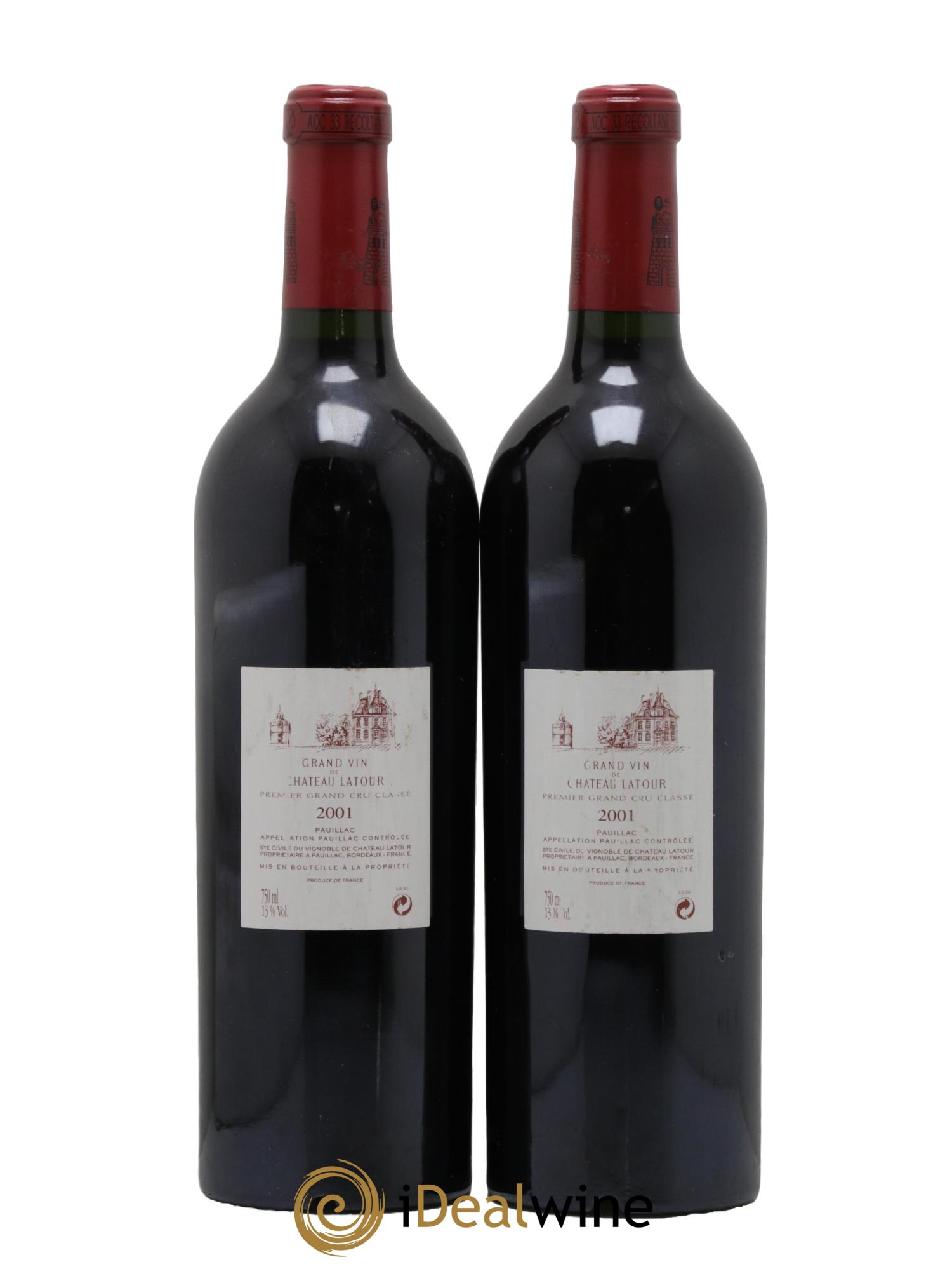Château Latour 1er Grand Cru Classé 2001 - Lot de 2 bouteilles - 1