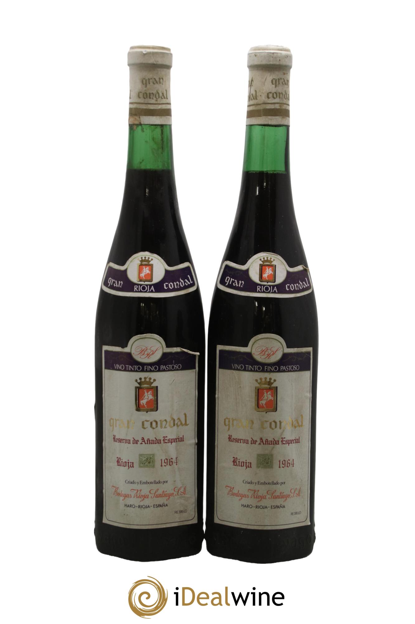 Rioja DOCA Bodegas Santiago Gran Condal Reserva De Añada Especial Vintage 1964 - Lot de 2 bouteilles - 0