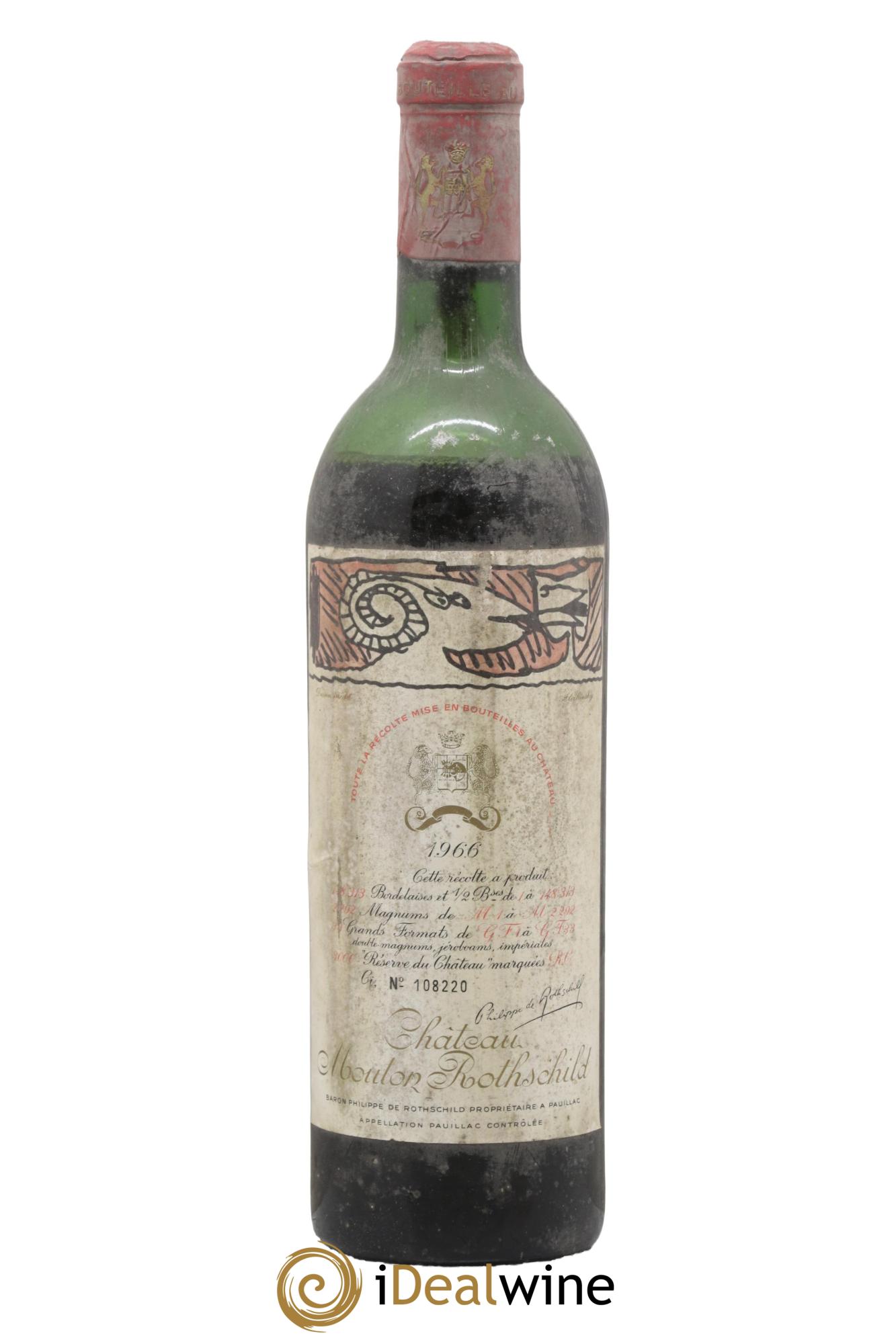 Château Mouton Rothschild 1er Grand Cru Classé 1966 - Lot of 1 bottle - 0