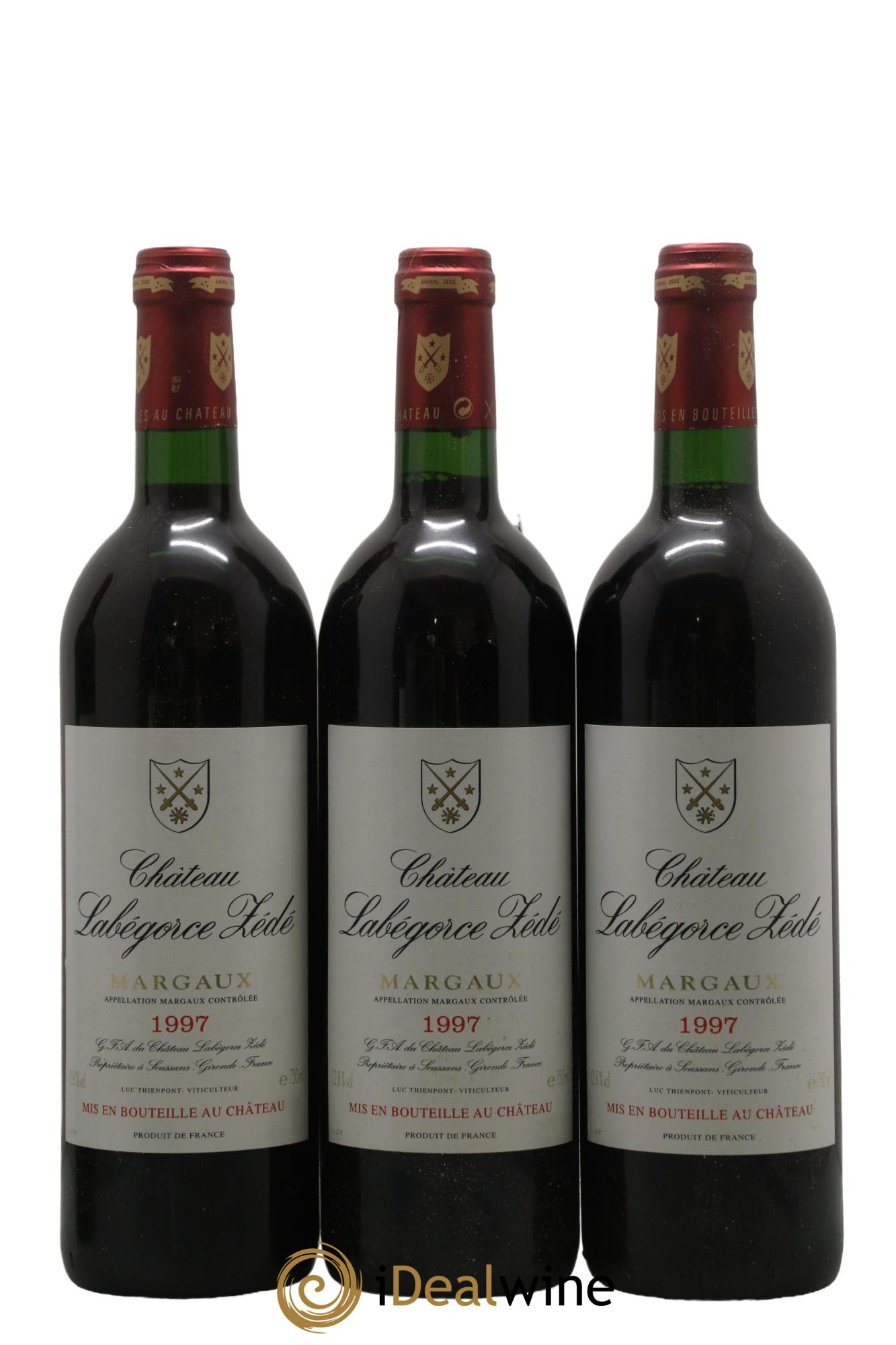 Château Labegorce Zédé Cru Bourgeois 1997 - Lot of 3 bottles - 0