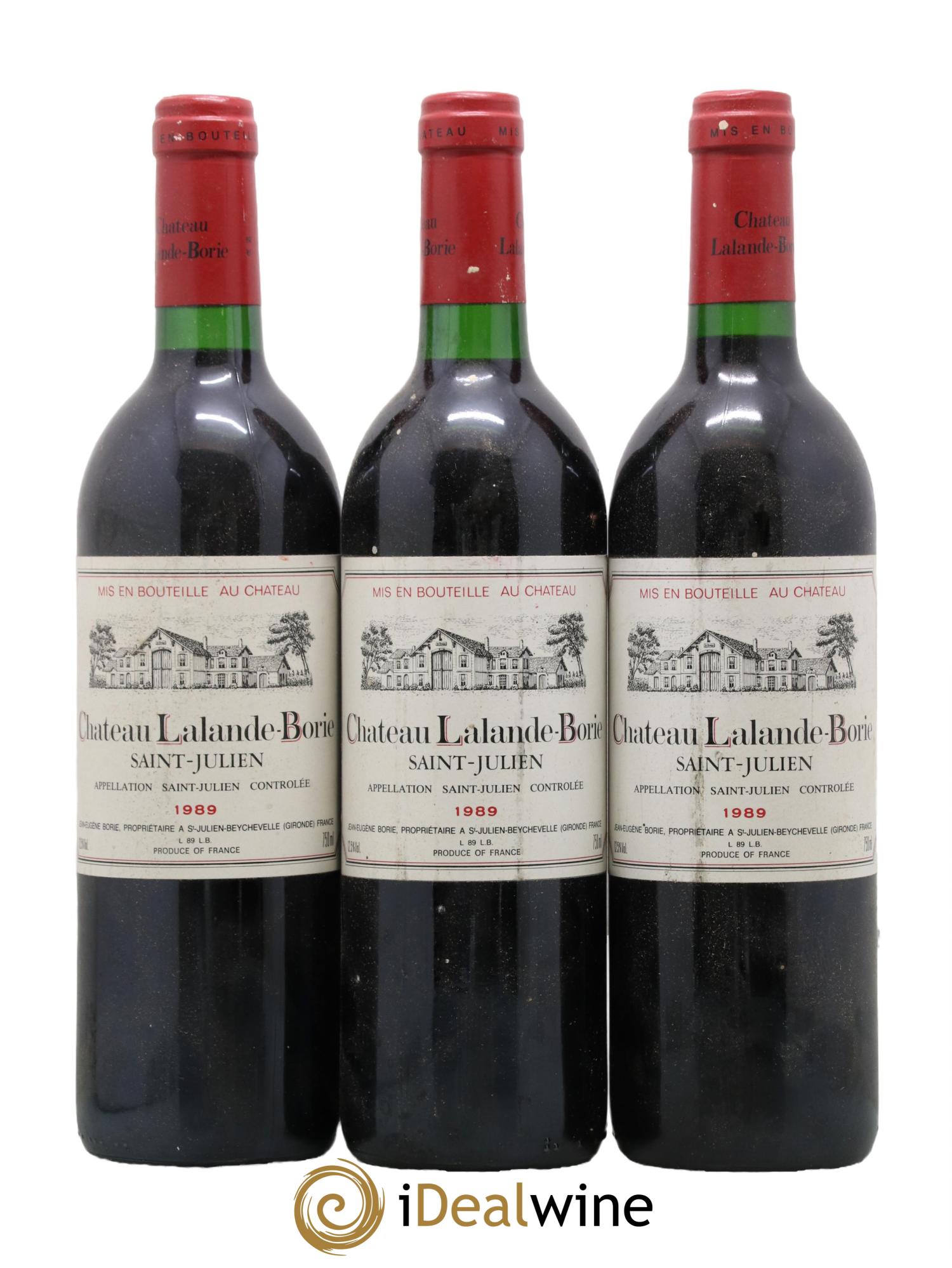 Château Lalande Borie 1989 - Lot de 3 bouteilles - 0