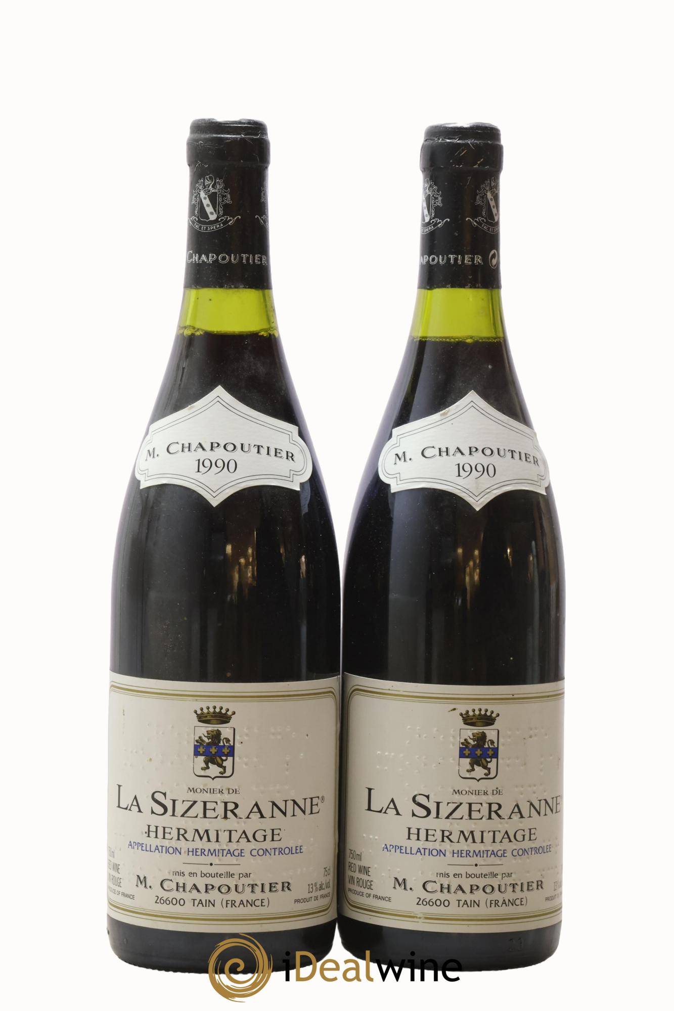 Hermitage Monier de La Sizeranne Chapoutier 1990 - Lot of 2 bottles - 0