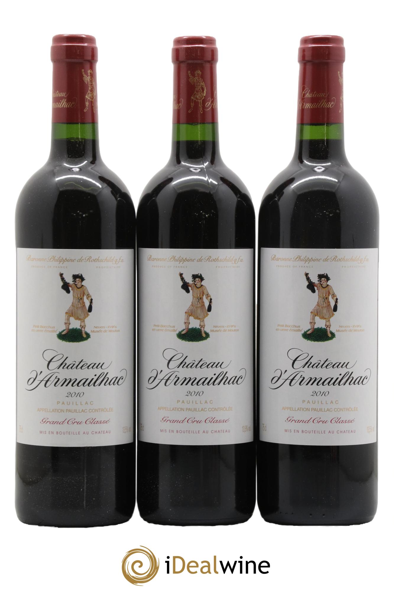 Château d' Armailhac - Mouton Baron(ne) Philippe 5ème Grand Cru Classé 2010 - Posten von 12 Flaschen - 4