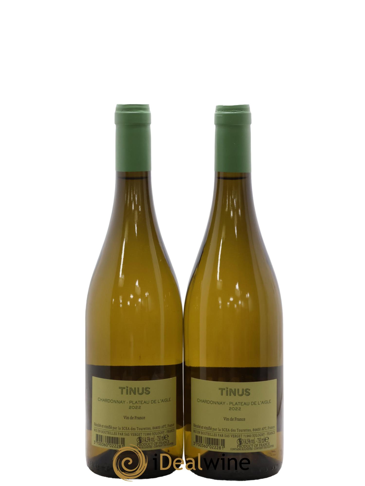 Vin de France Château des Tourettes Tinus Chardonnay Plateau de l'Aigle Jean-Marie Guffens 2022 - Lot de 1 bouteille - 1