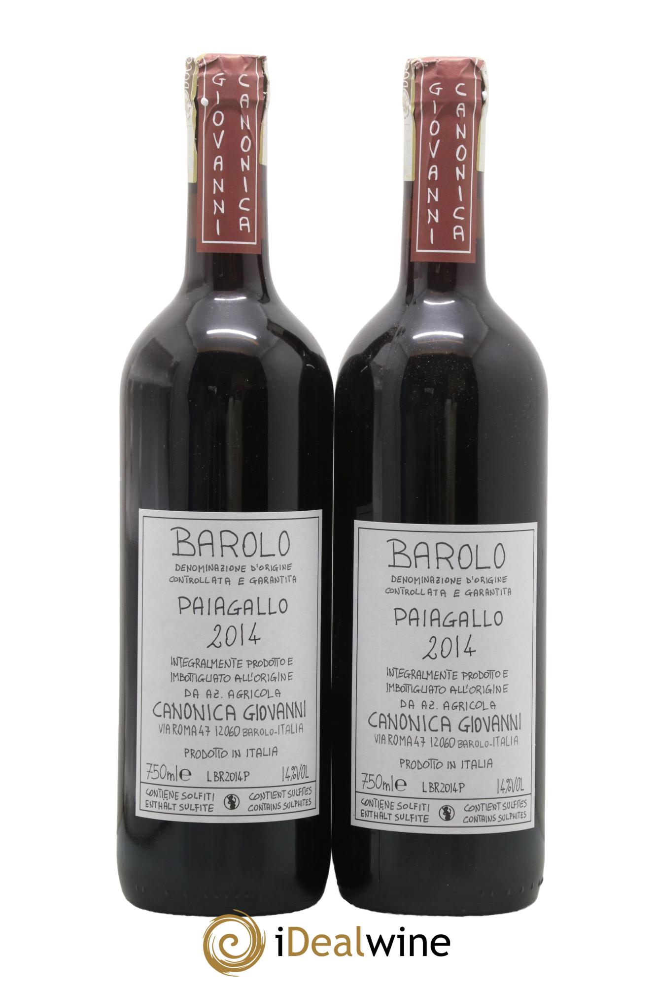 Barolo DOCG Paiagallo Giovanni Canonica 2014 - Posten von 2 Flaschen - 0