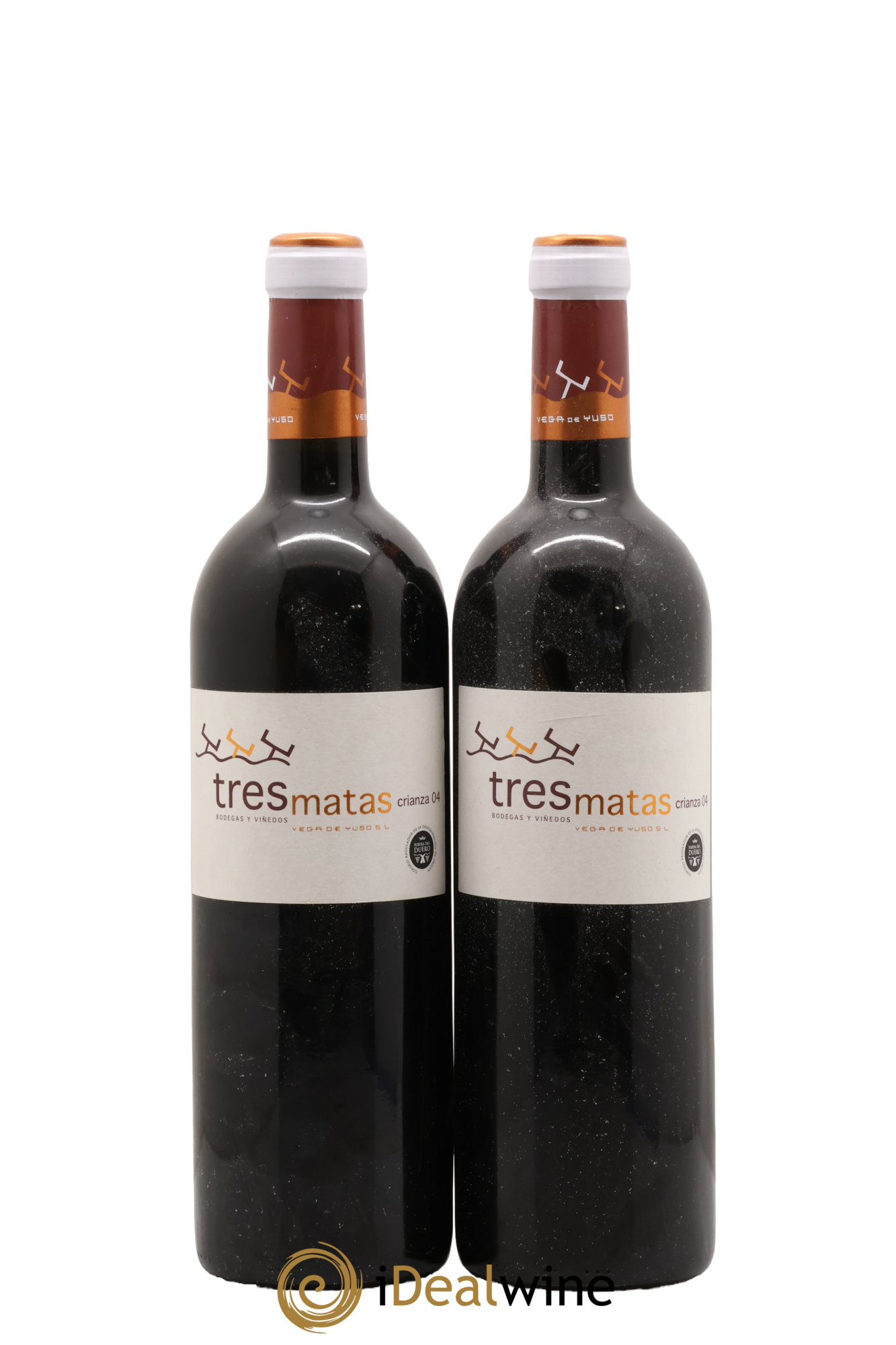 Ribera Del Duero DO Tres Matas Crianza Bodegas Y Vinedos Vega De Yuso 2004 - Lot de 2 bouteilles - 0