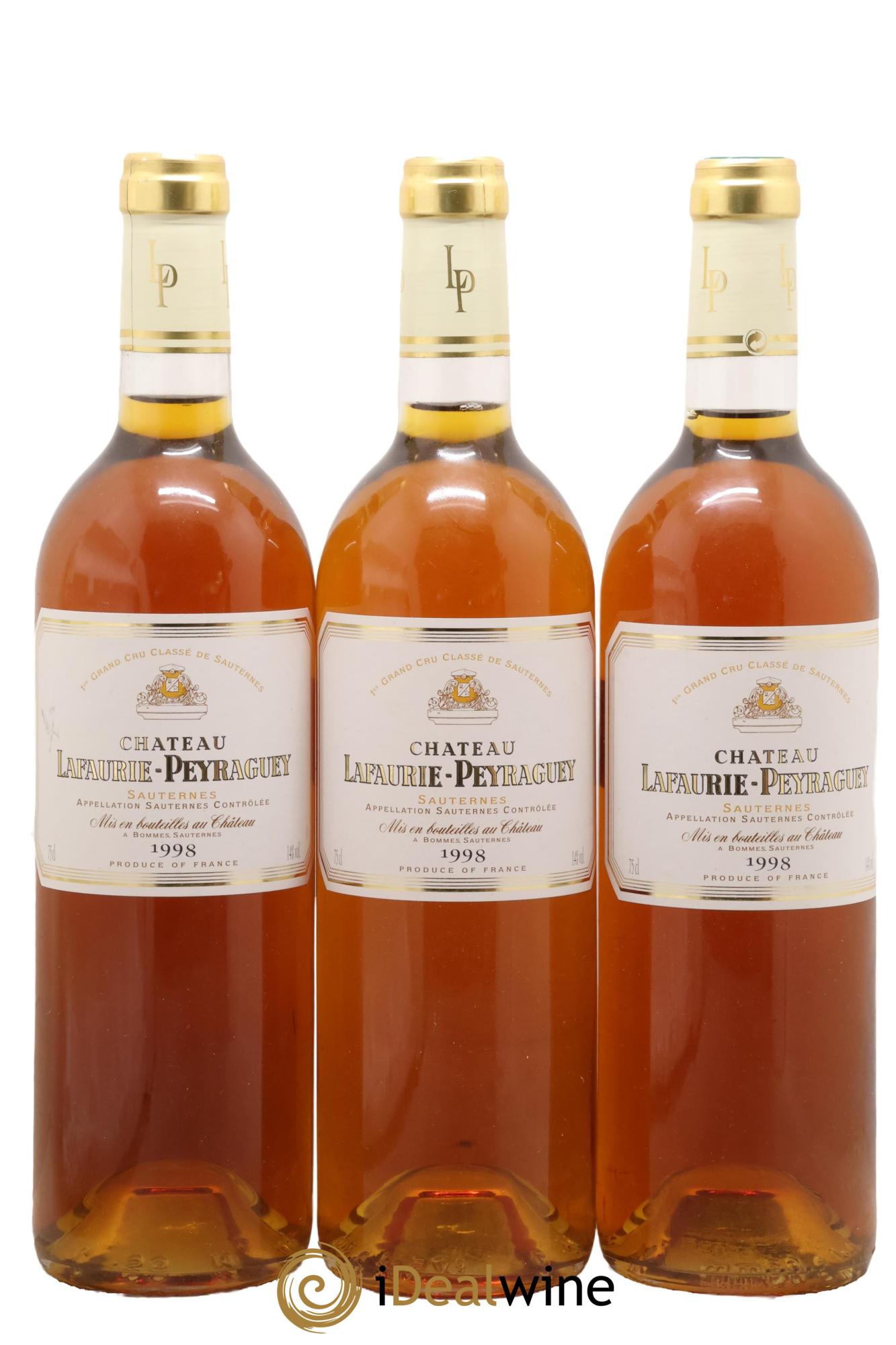 Château Lafaurie-Peyraguey 1er Grand Cru Classé 1998 - Lotto di 3 bottiglie - 0