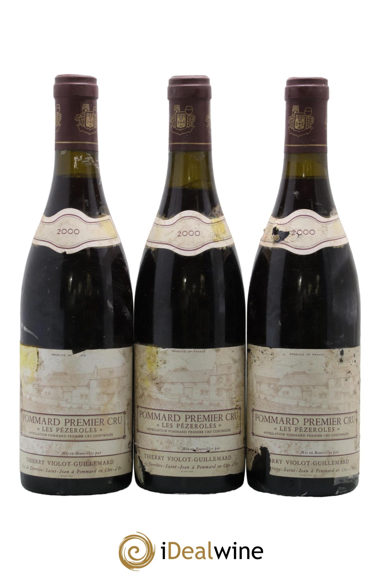 Pommard 1er Cru Les Pézerolles Violot-Guillemard 2000 - Lot of 3 bottles - 0